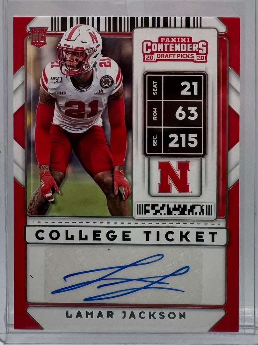 2020 Panini Contenders Draft Picks Lamar Jackson ROOKIE AUTO (1 of 2)