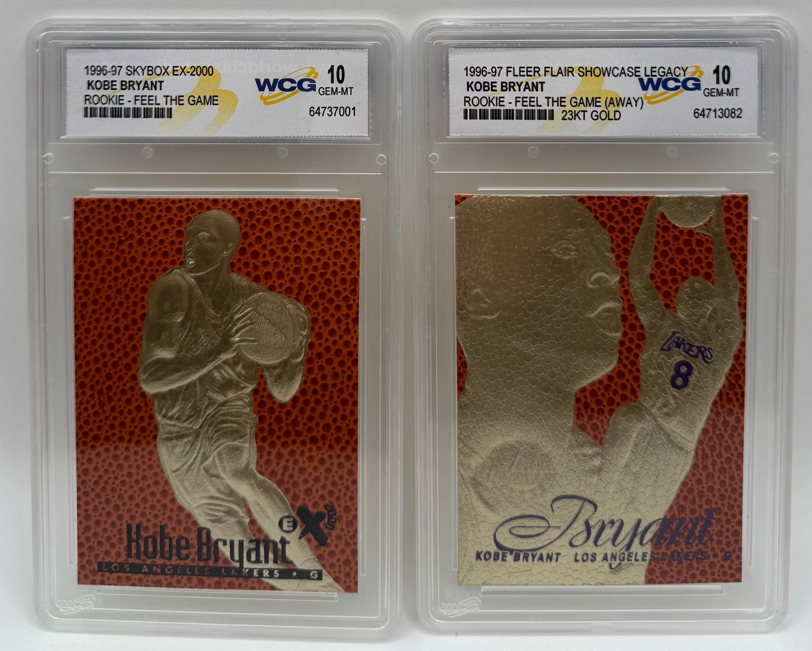 (2) Kobe Bryant 1996-97 23KT Gold "Feel The Game" Rookies - WCG 10 Gem-MT (1 of 2)