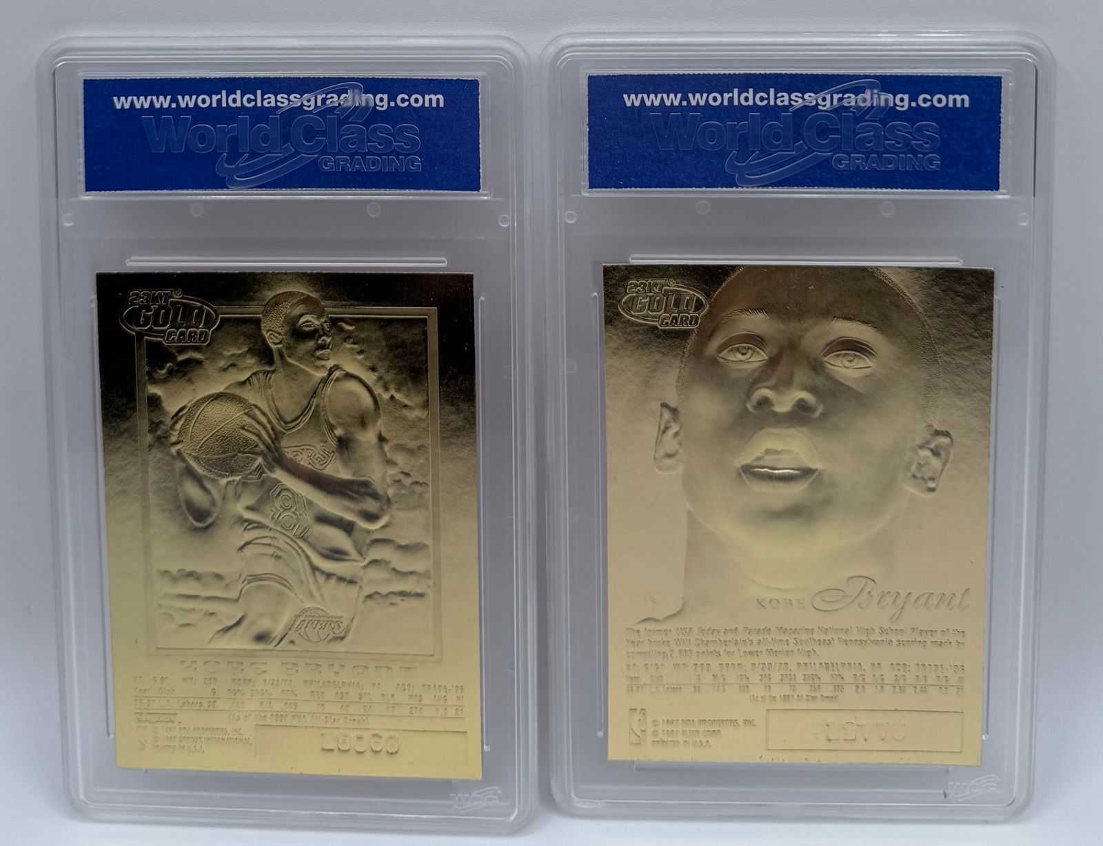 (2) Kobe Bryant 1996-97 23KT Gold "Feel The Game" Rookies - WCG 10 Gem-MT - 2