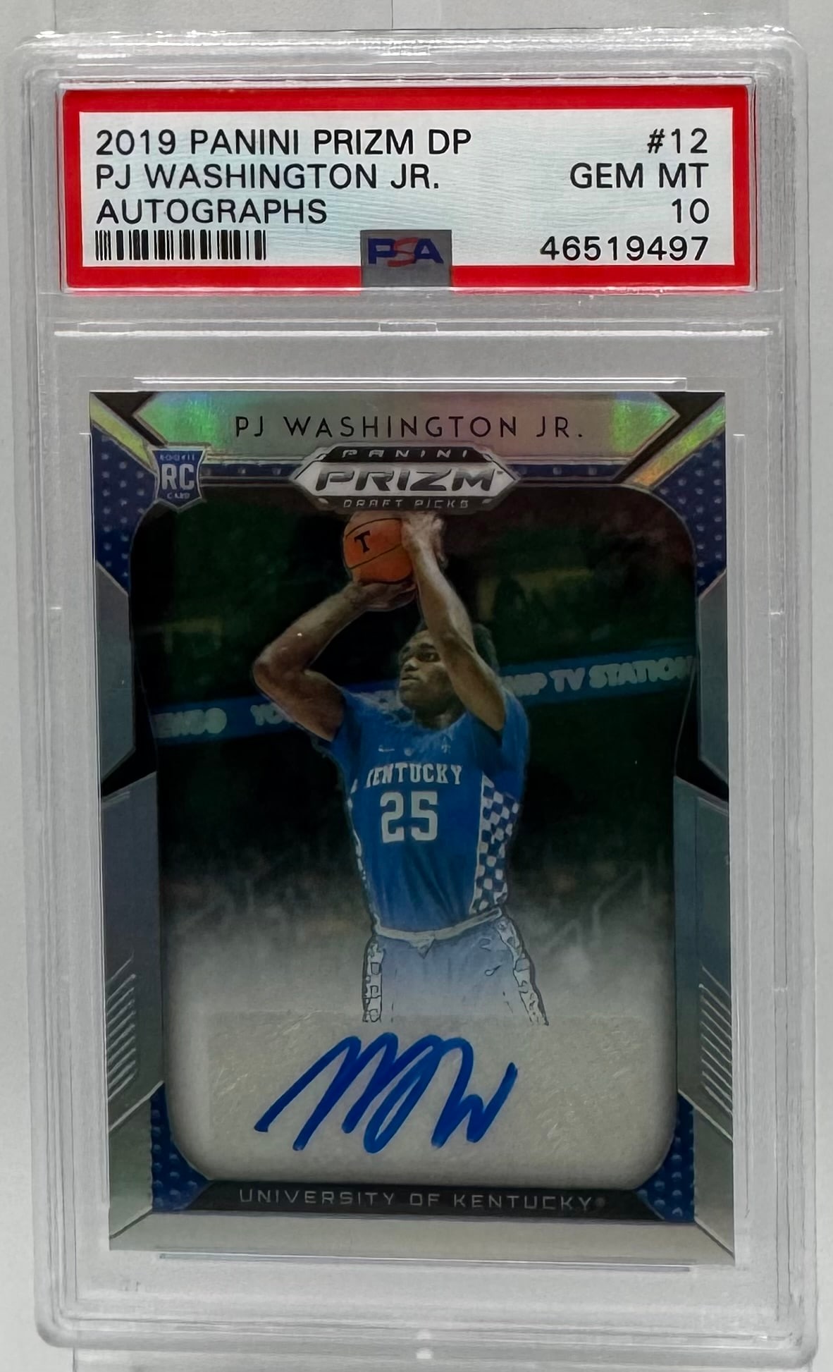 2019 Panini Prizm Draft Picks PJ Washington Jr. ROOKIE AUTO - PSA 10 Gem Mint (1 of 2)