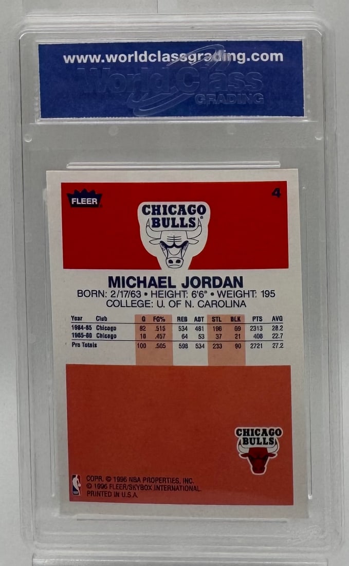 1996-97 Fleer #4 Michael Jordan "Decade of Excellence" – WCG 10 GEM-MT - 2