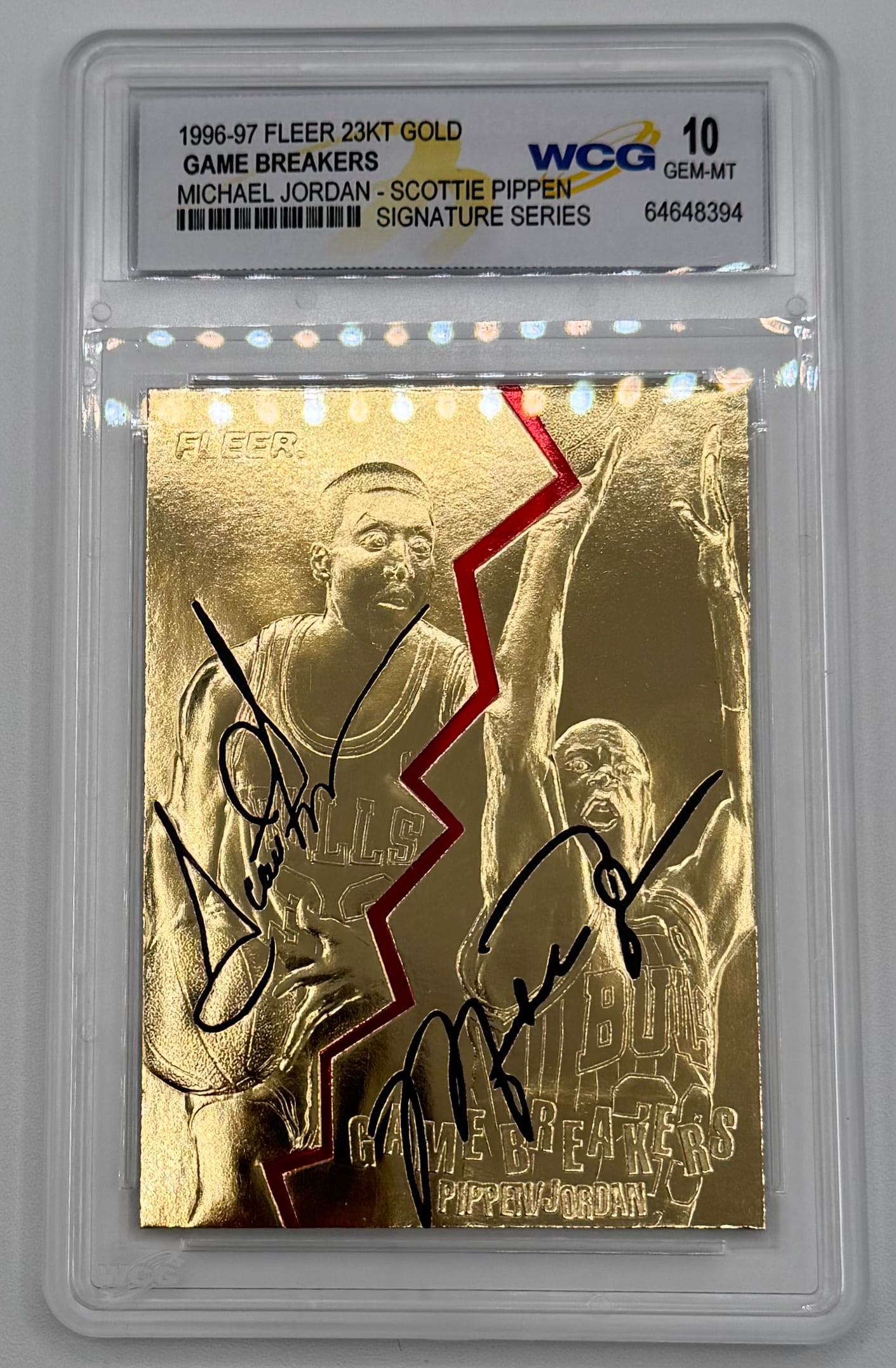 1996-97 Fleer 23KT Gold "Game Breakers" Michael Jordan & Scottie Pippen – WCG 10 Gem Mint (1 of 2)