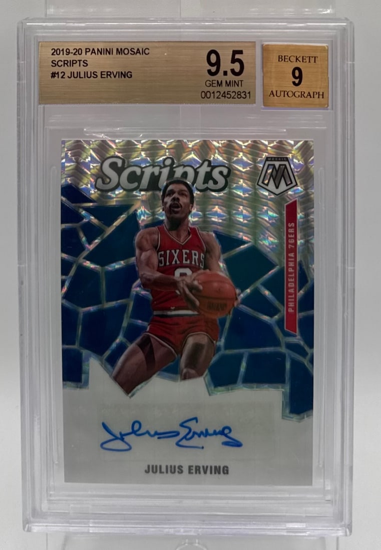 2019-20 Panini Mosaic Julius Erving "Scripts" On-Card Auto – BGS 9.5 Gem Mint (Auto 10) (1 of 2)