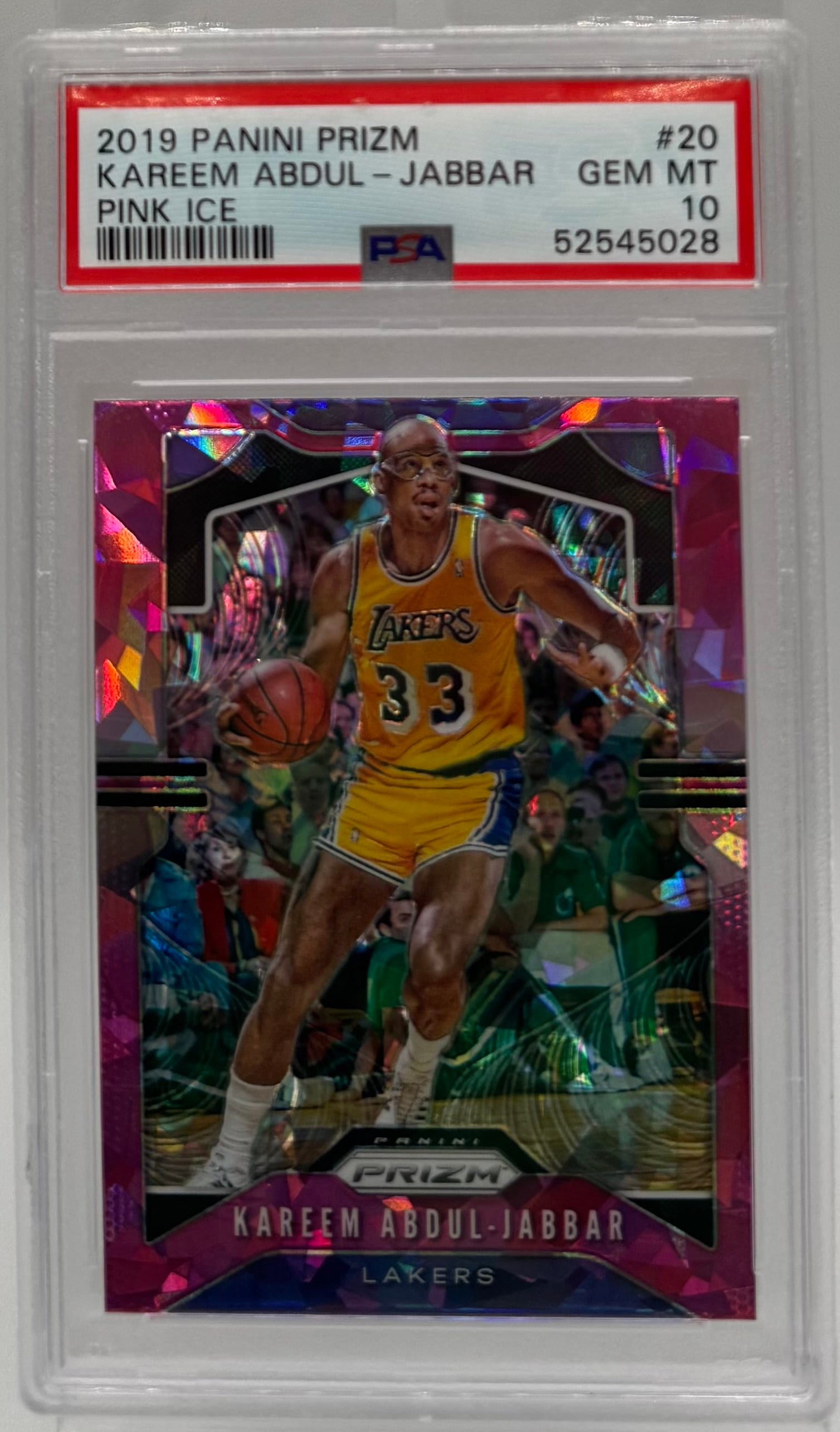 2019 Panini Prizm Kareem Abdul-Jabbar Pink Ice Prizm #20 – PSA 10 Gem Mint (1 of 2)