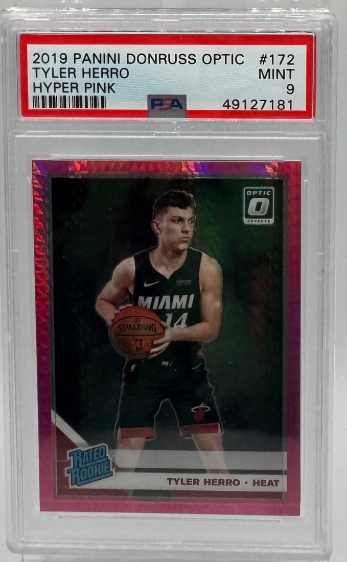 2019 Donruss Optic Tyler Herro Rated Rookie Hyper Pink Parallel #172 – PSA 9 Mint (1 of 2)