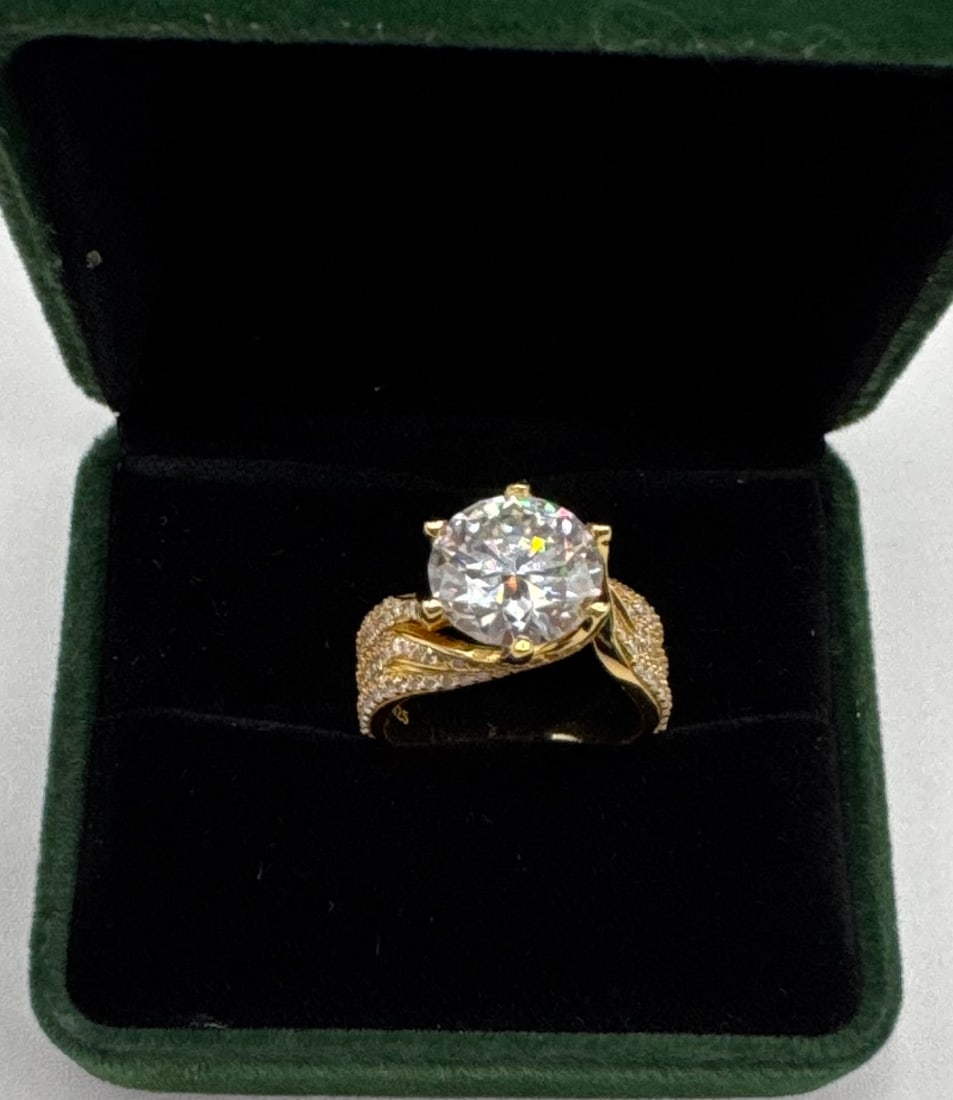 5.00 CT Round Cut Moissanite Ring - 2