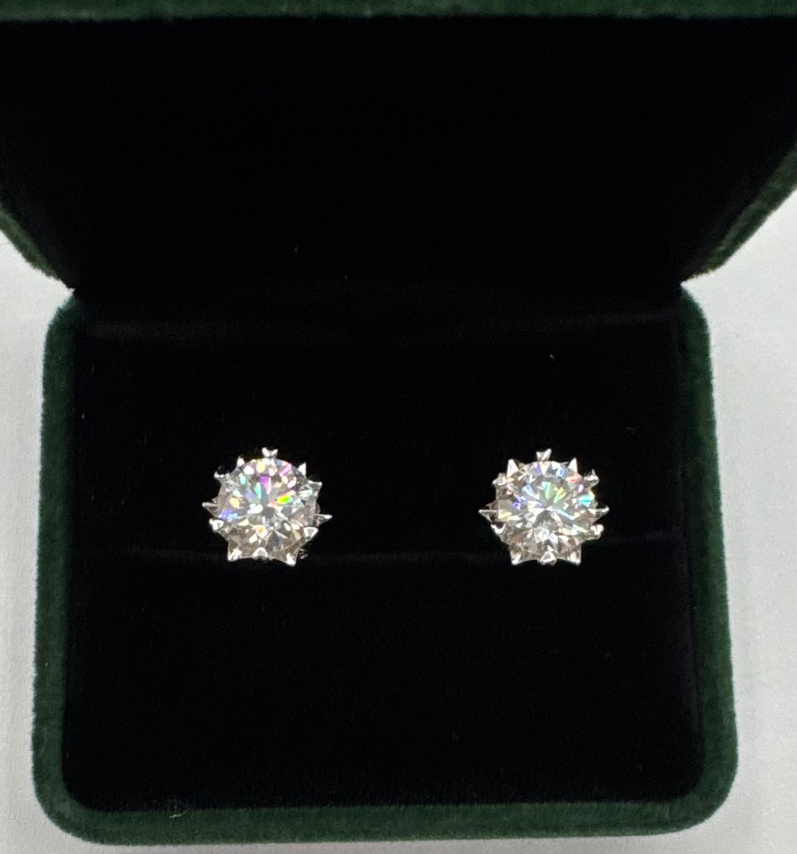 Massive 4.00 TCW Brilliant Moissanite Stud Earrings - Passes Tester - .925 Silver - 2