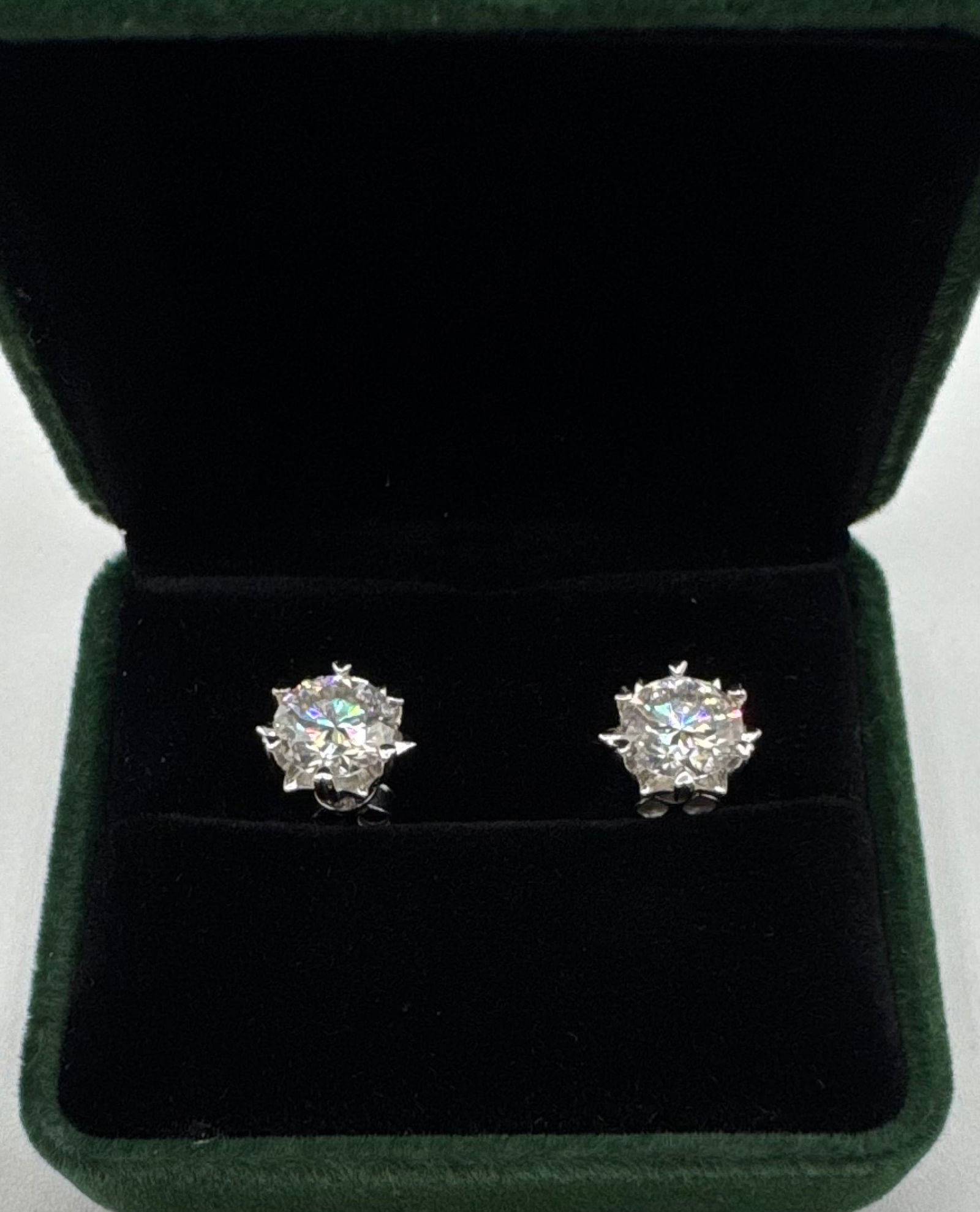 Massive 4.00 TCW Brilliant Moissanite Stud Earrings - Passes Tester - .925 Silver - 3
