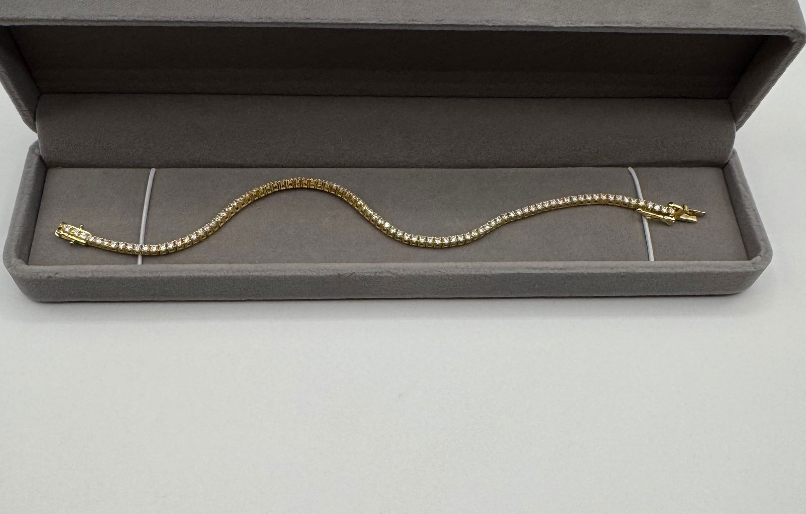 2mm Moissanite Tennis Bracelet - 18K Gold over 925 Silver - GRA Certified - 2