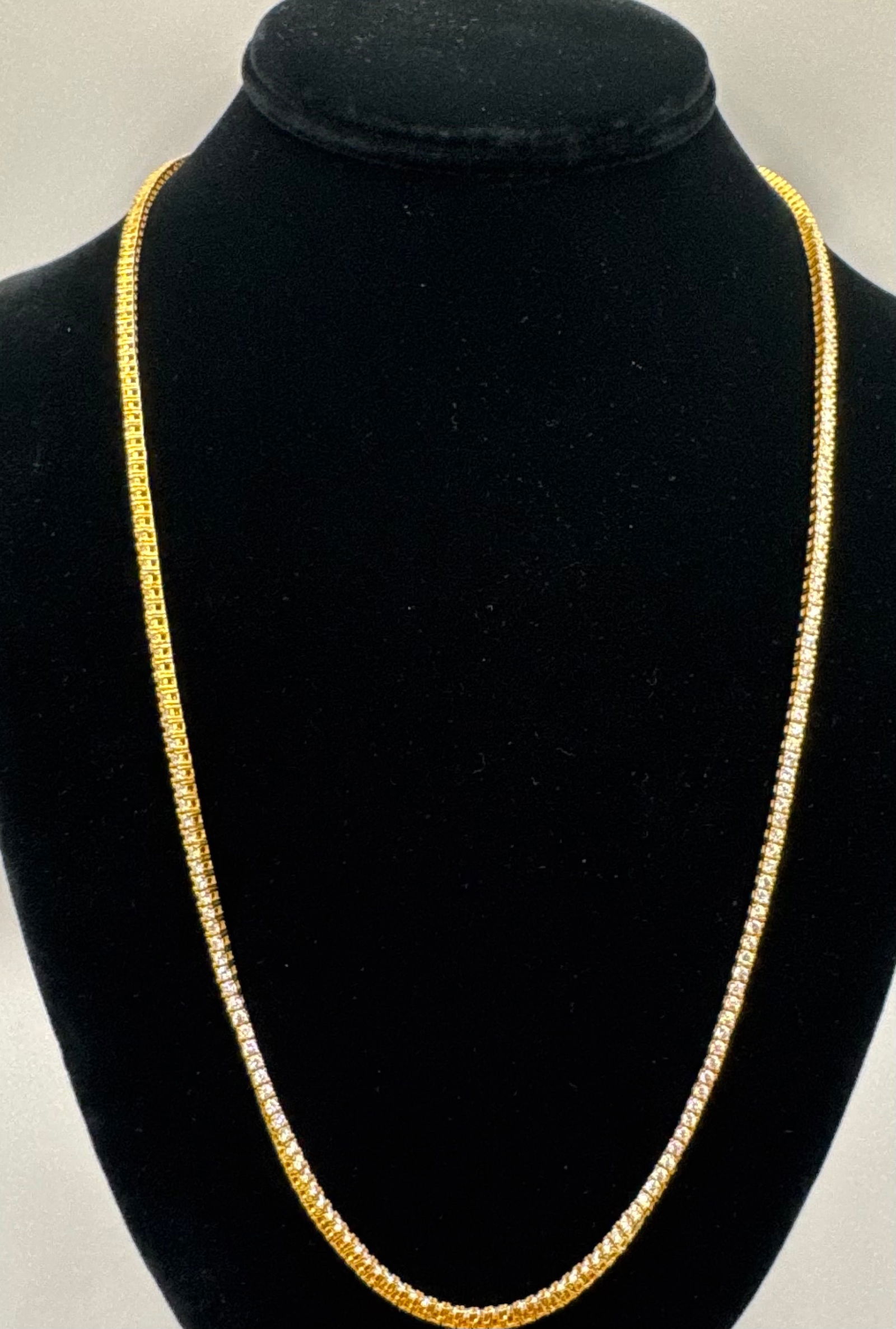 24" Moissanite Tennis Necklace (2mm) - VVS1 D Color - 18K Gold over 925 Silver - 3