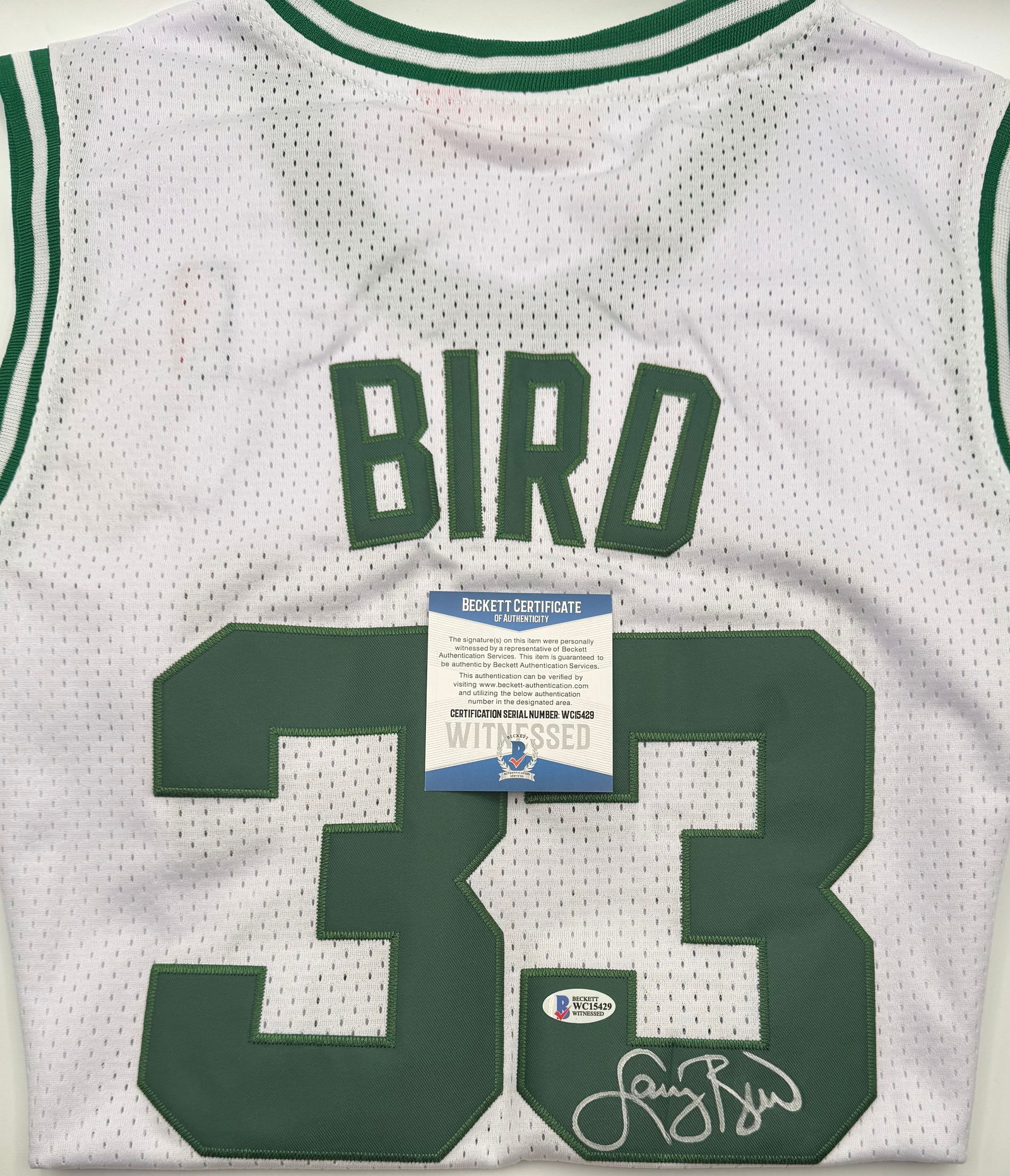 LARRY BIRD Signed Boston Celtics Jersey - Beckett WITNESSED BAS (1 of 1)