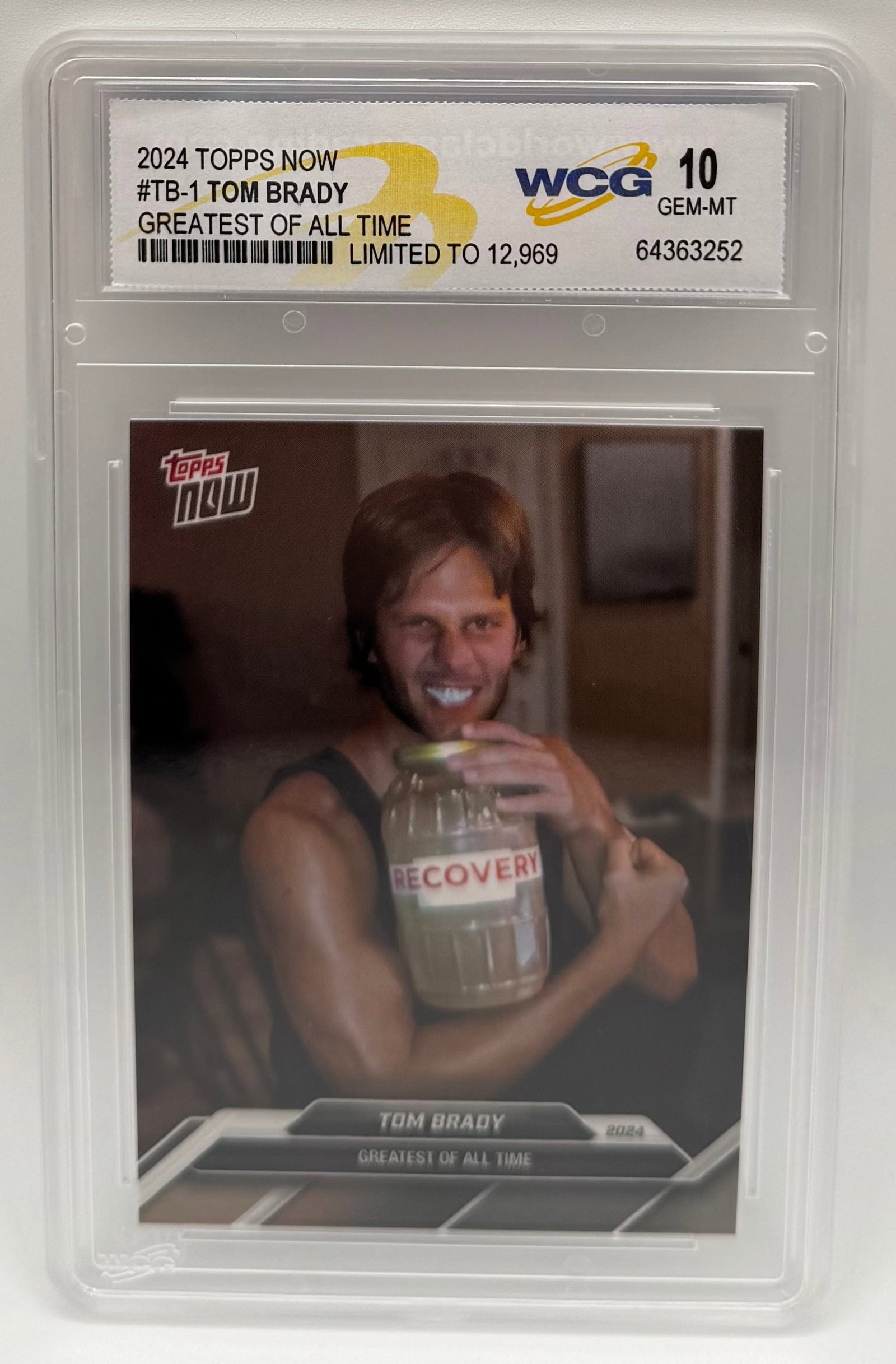 Tom Brady 2024 Topps Now #TB-1 "Greatest of All Time" - WCG 10 Gem Mint (1 of 2)