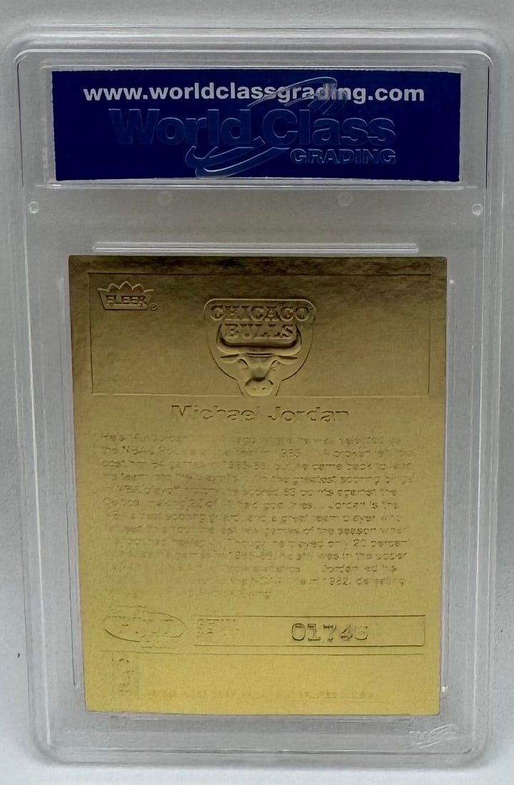 Michael Jordan 1998 Fleer 23KT Gold 1986 Rookie Sticker - Signature Series - WCG 10 - 2