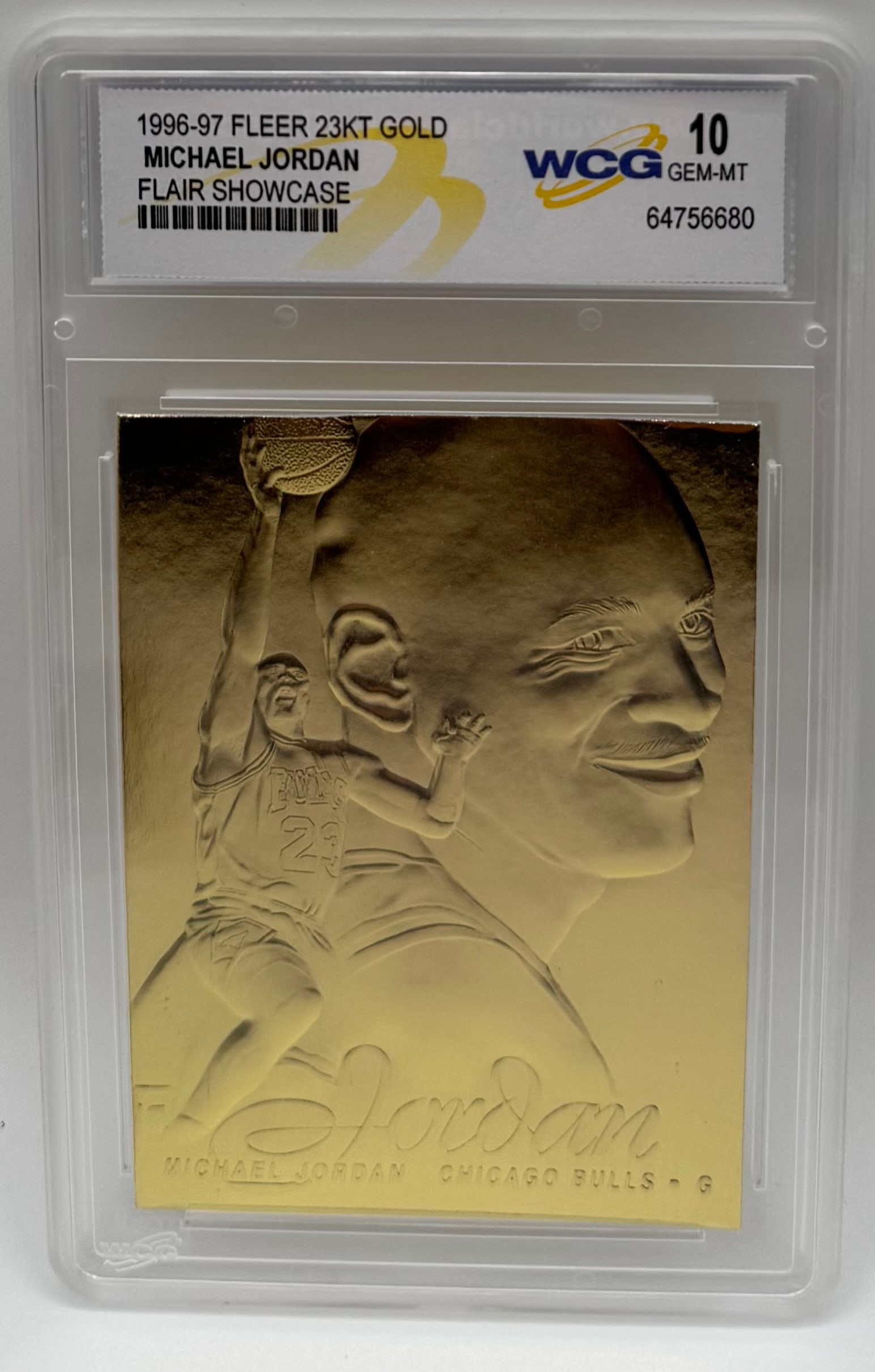Michael Jordan 1996 Fleer Flair Showcase 23KT Gold Card - WCG 10 Gem Mint (1 of 2)