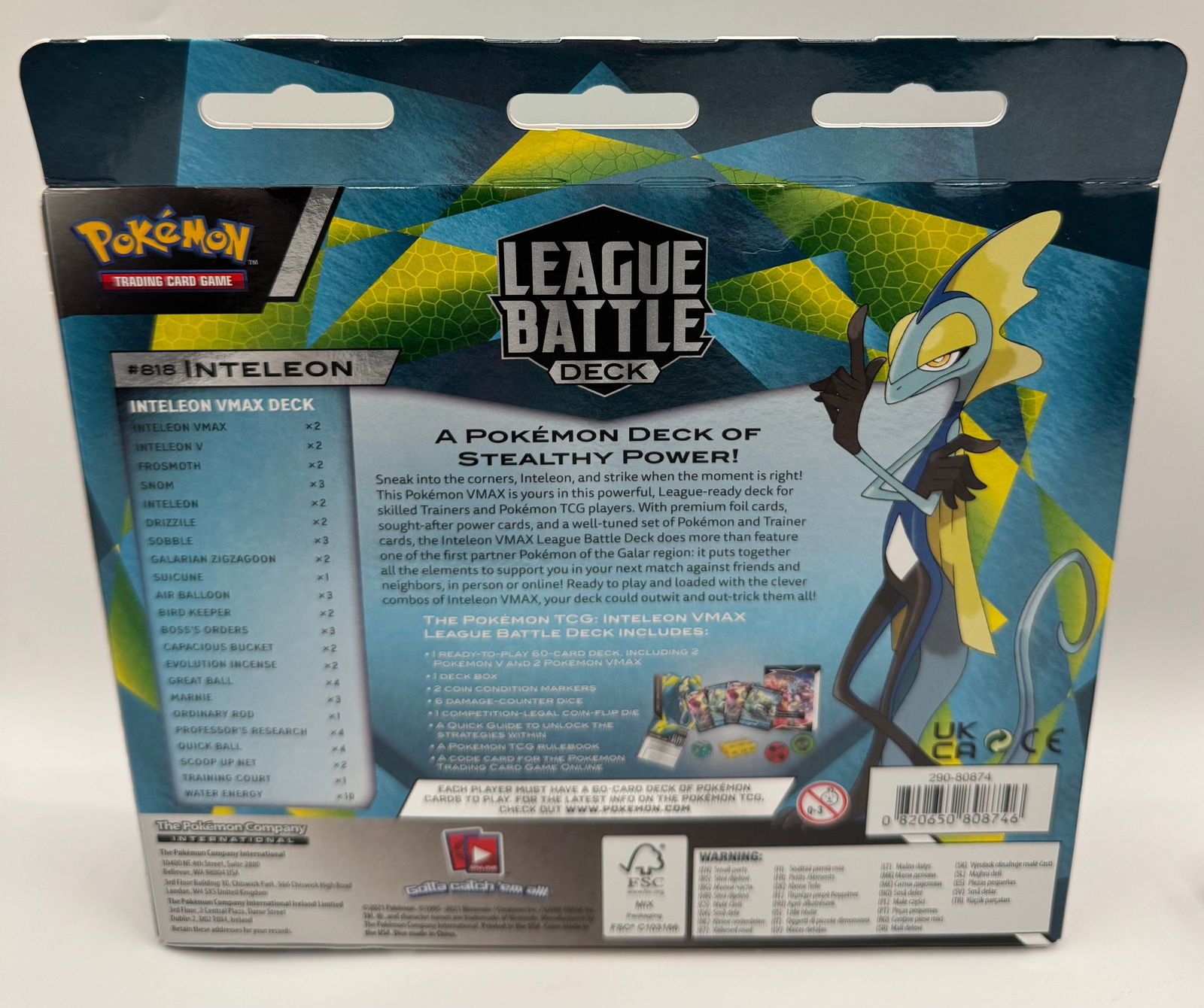 Pokémon TCG: Inteleon VMAX League Battle Deck - 60-Card Ready-to-Play Deck - 2