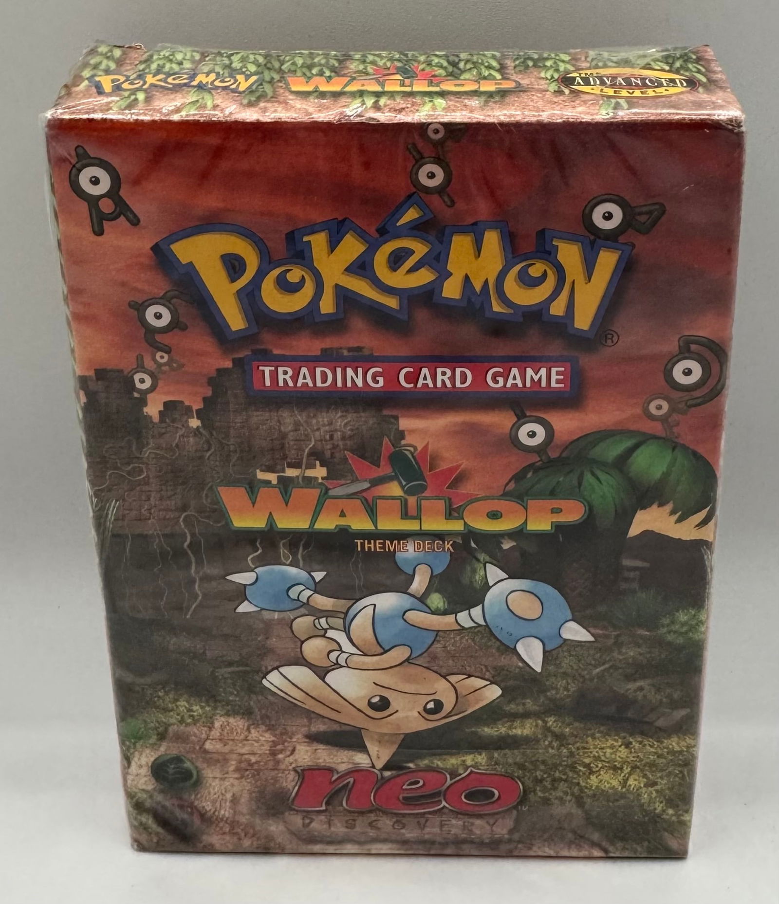 Pokémon Neo Discovery Wallop Theme Deck Sealed: Set: Neo Discovery • Status: Sealed / New Old Stock • Key Pokémon: Hitmontop, Unown • Details: A rare original Wizards of the Coast (WotC) era theme deck. This deck features