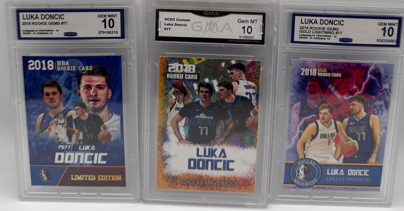 (3) Luka Doncic 2018 Custom ACEO Rookie Cards - All Gem Mint 10 (1 of 2)