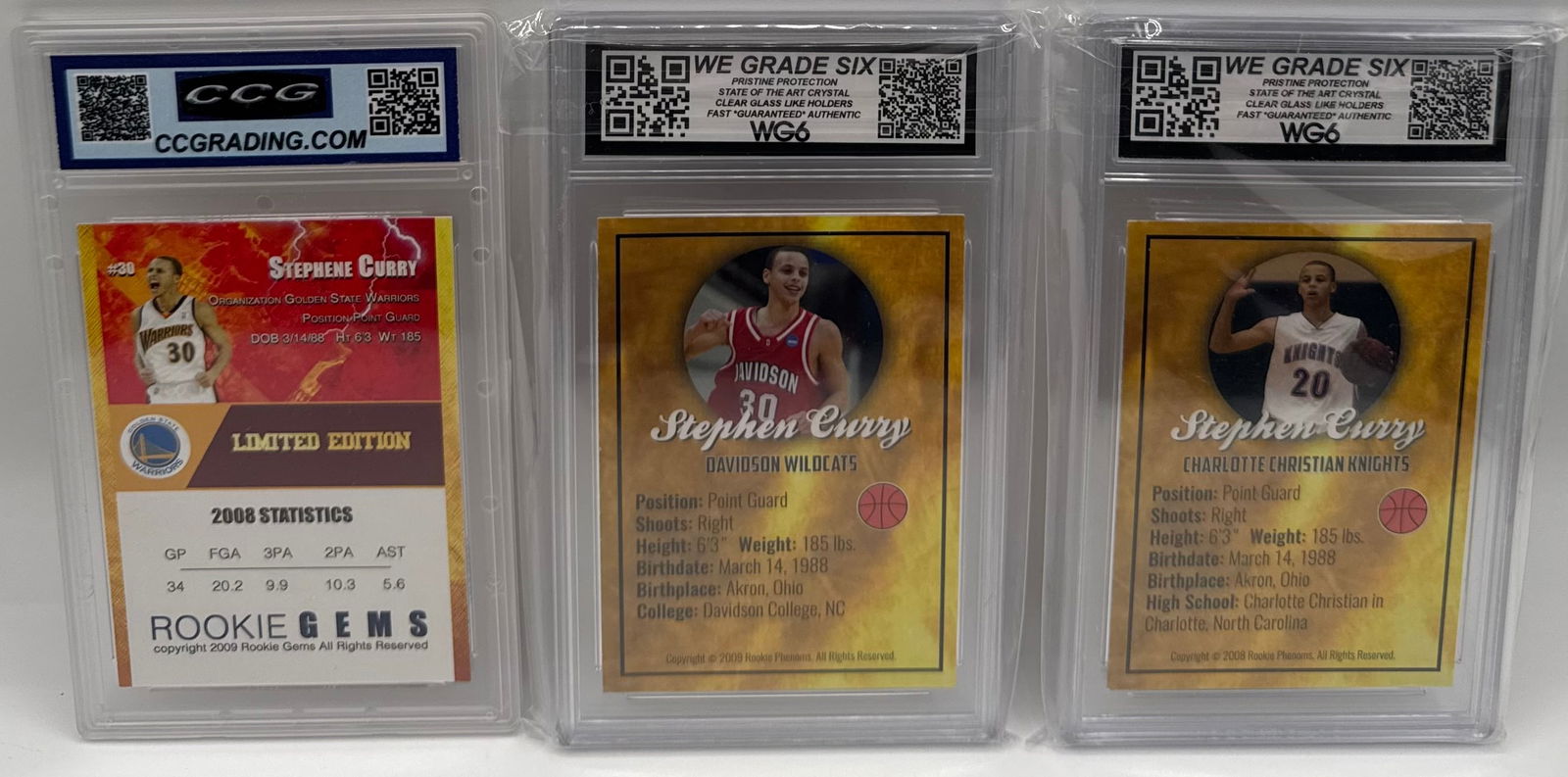 (3) Stephen Curry Custom Cards - 2