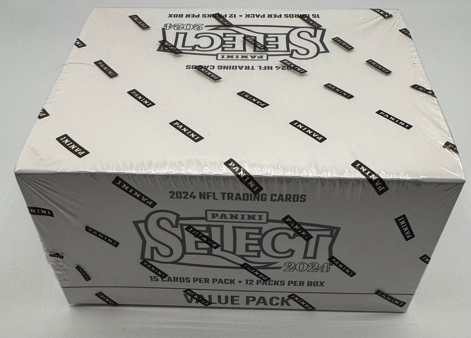 2024 Panini Select NFL Football Value Pack Box - 12 Packs: Factory sealed bulk box of 2024 Panini Select Football Value Packs. Contains 12 packs per box, with 15 cards per pack. A great high-volume rip for fans of the Select brand. 