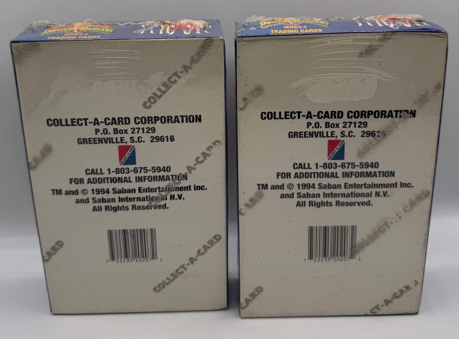2x Mighty Morphin Power Rangers Series 2 Trading Card Boxes - Collect-A-Card 1994 - 2