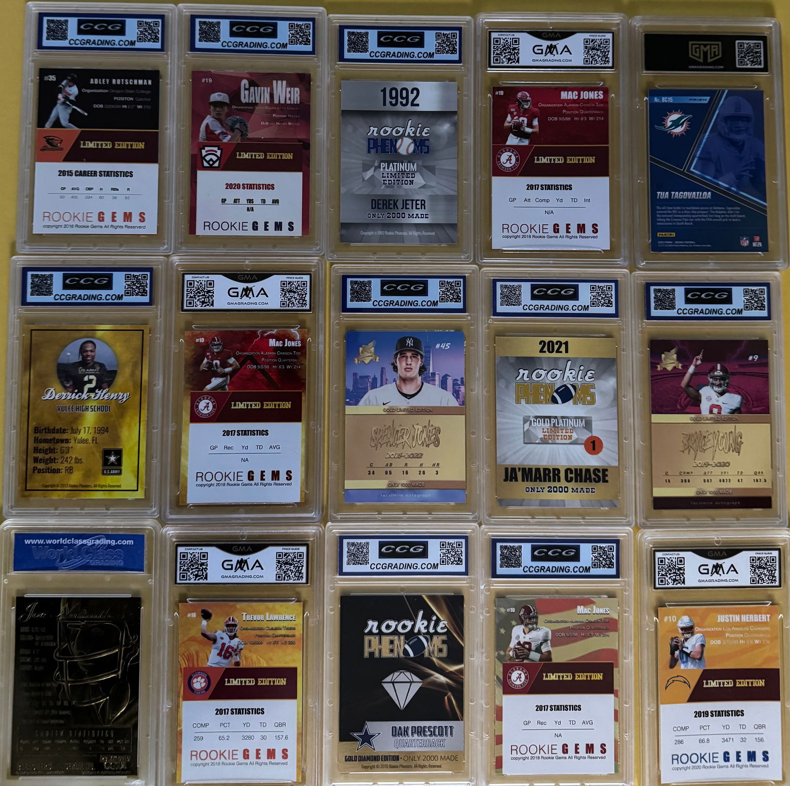 Lot of (15) Graded ACEO & Custom Sports Cards - Gem Mint 10 - Jeter, Prescott, Rutschman, & More - 2
