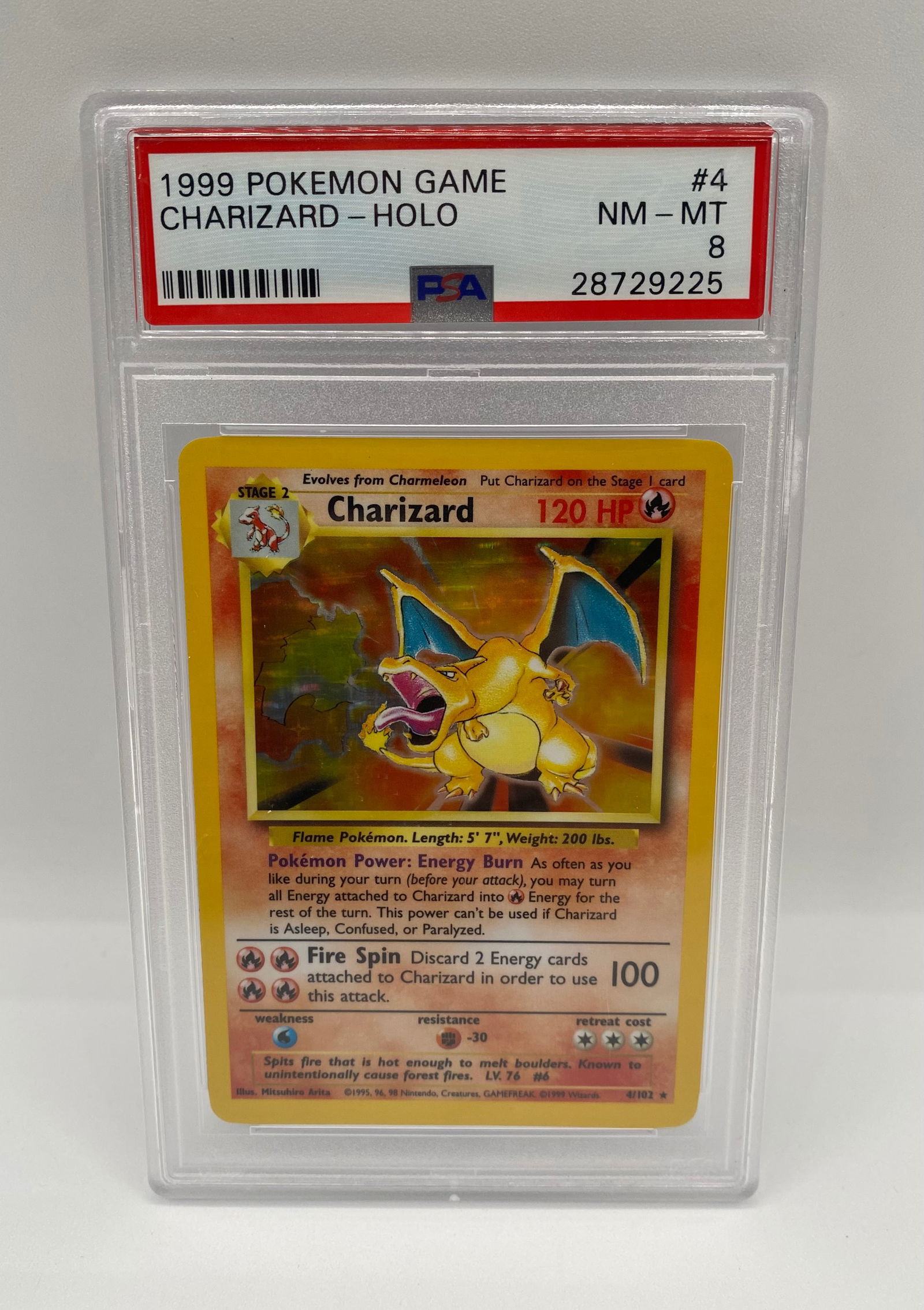 1999 Pokémon Base Set Charizard Holo #4 – PSA 8 NM-MT (1 of 2)