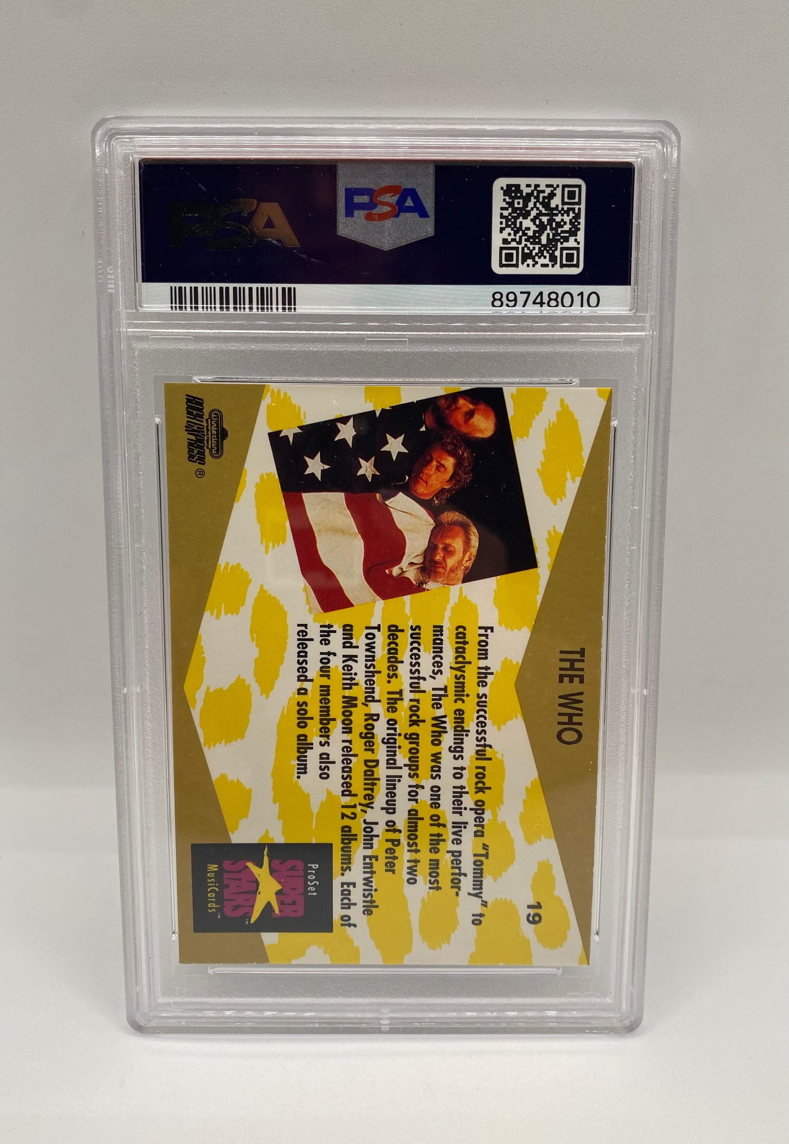 1991 ProSet Superstars The Who Legends Musicards #19 PSA 10 GEM MT - 2