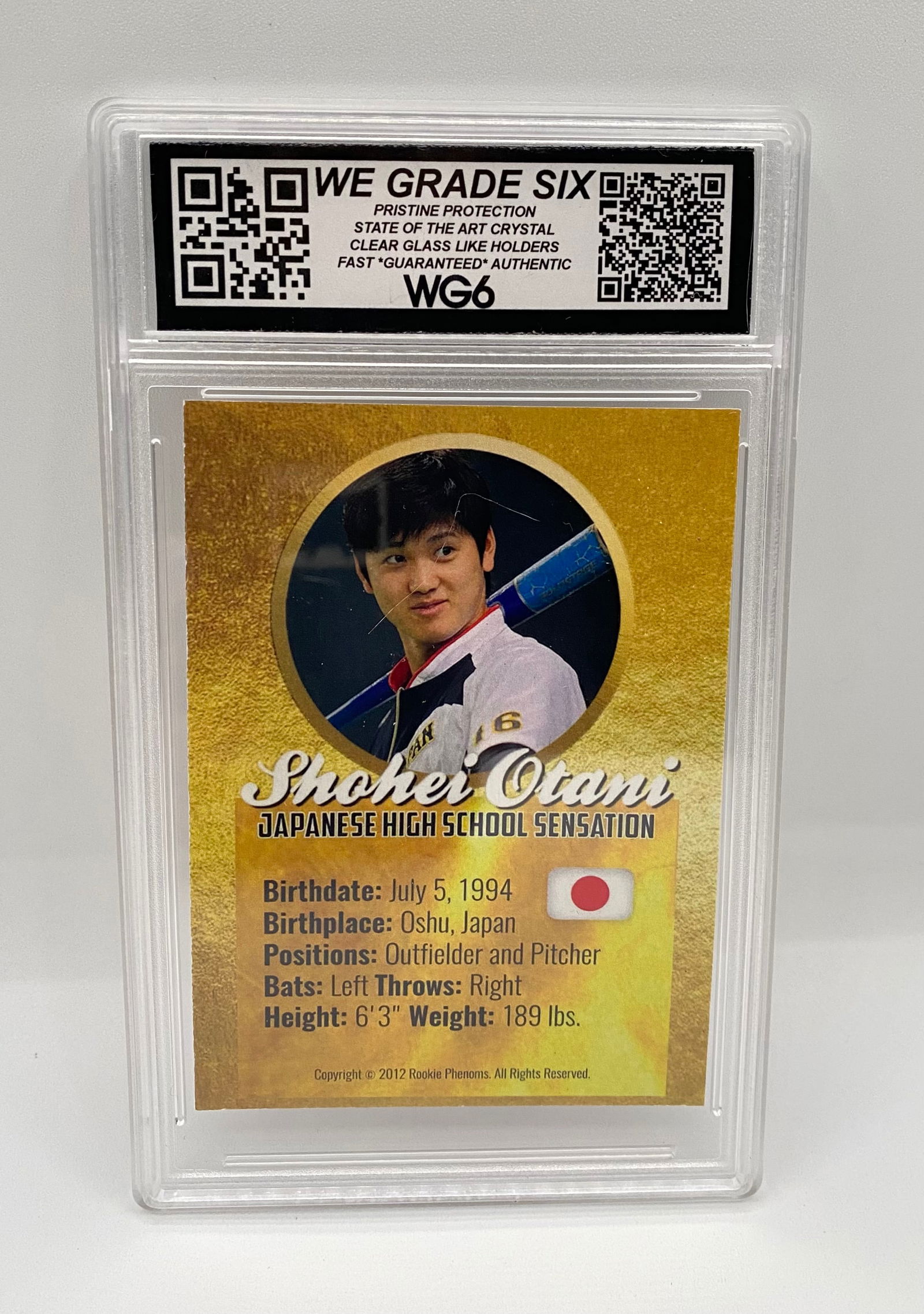 Shohei Ohtani 2012 Japanese High School ACEO Custom Card - WG6 Gem Mint 10 - 2