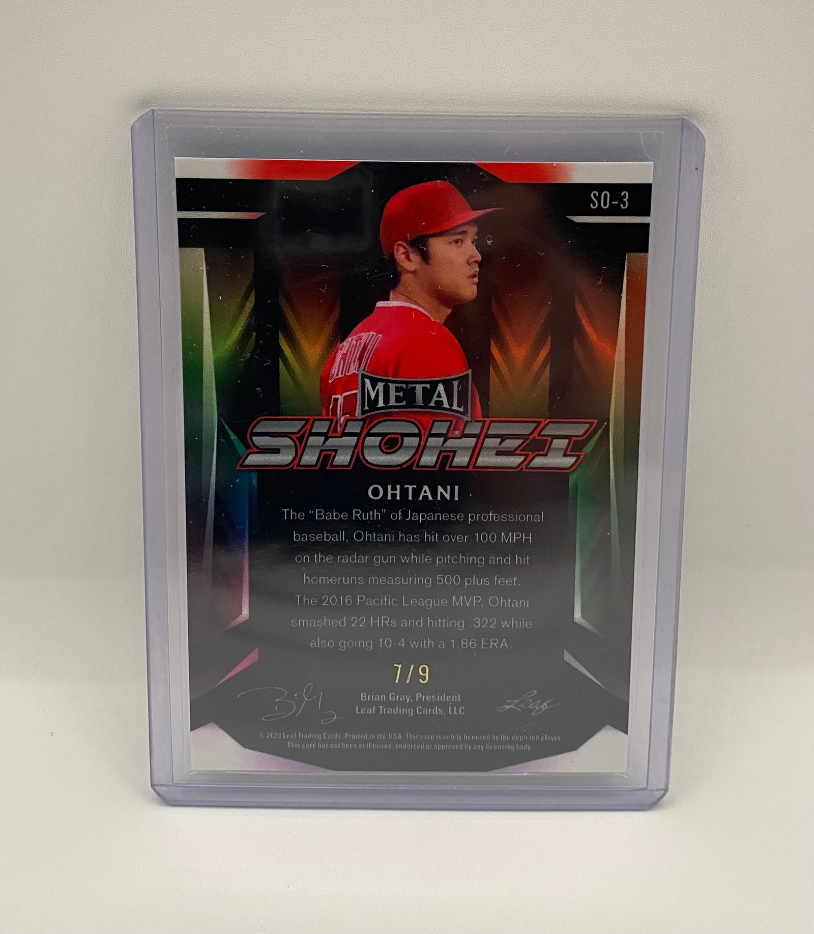 Shohei Ohtani Leaf Metal Purple Parallel – Sharp in Top Loader /9 - 2