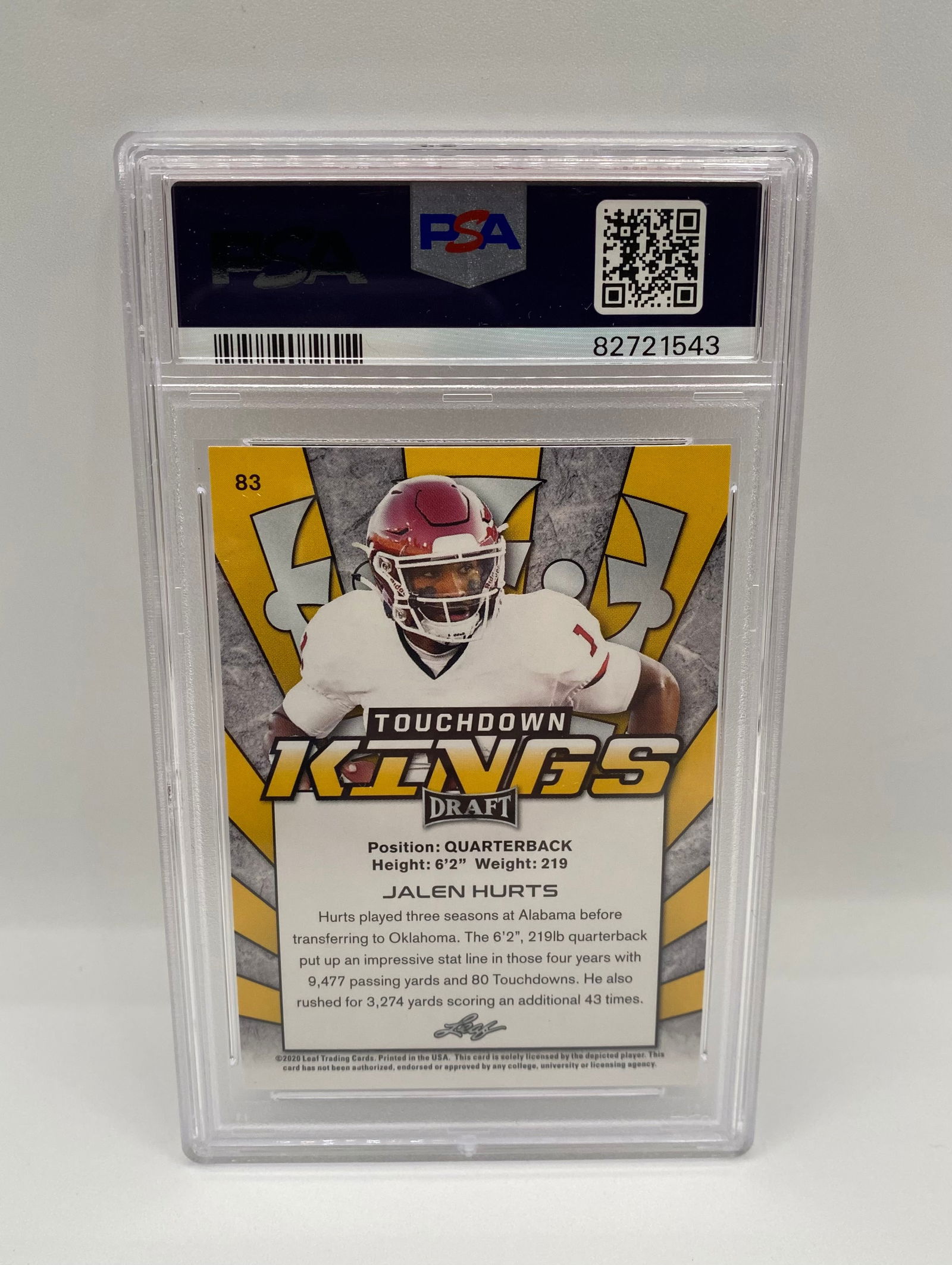 2020 Leaf Special Release Joe Burrow #FL01 Rookie Exclusive Flag - PSA 10 GEM MINT - 2