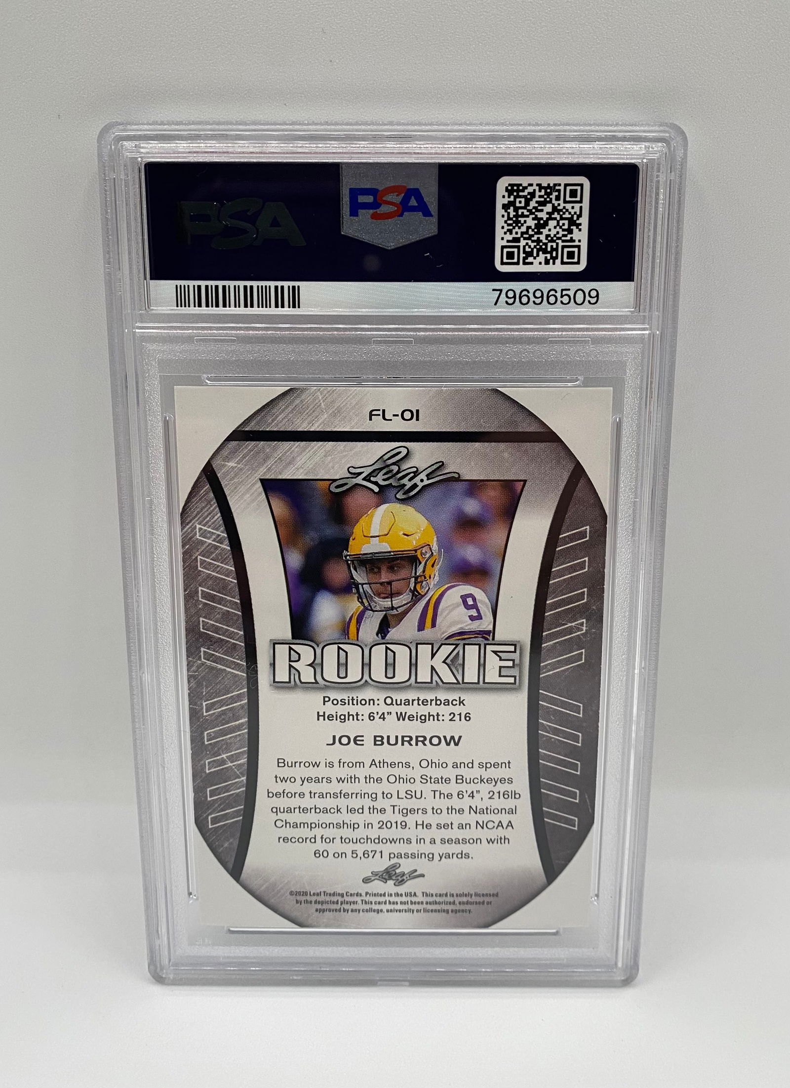 2020 Leaf Special Release Joe Burrow Rookie #FL01 - PSA 10 GEM MINT - 2