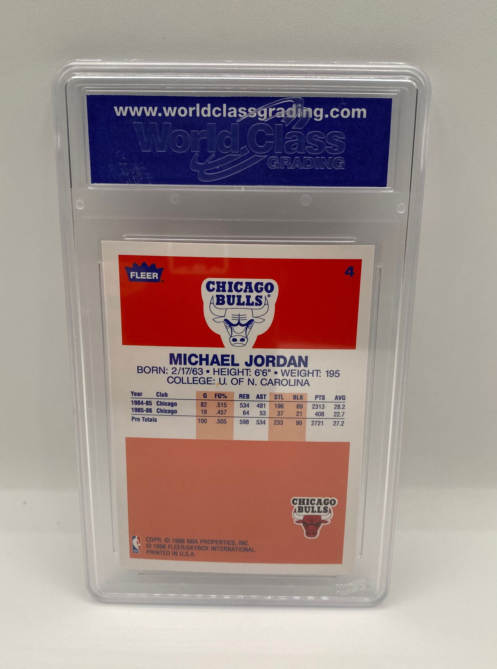 1996-97 Fleer Michael Jordan #4 Decade of Excellence 1986-1996 - WCG 10 Gem-MT - 2