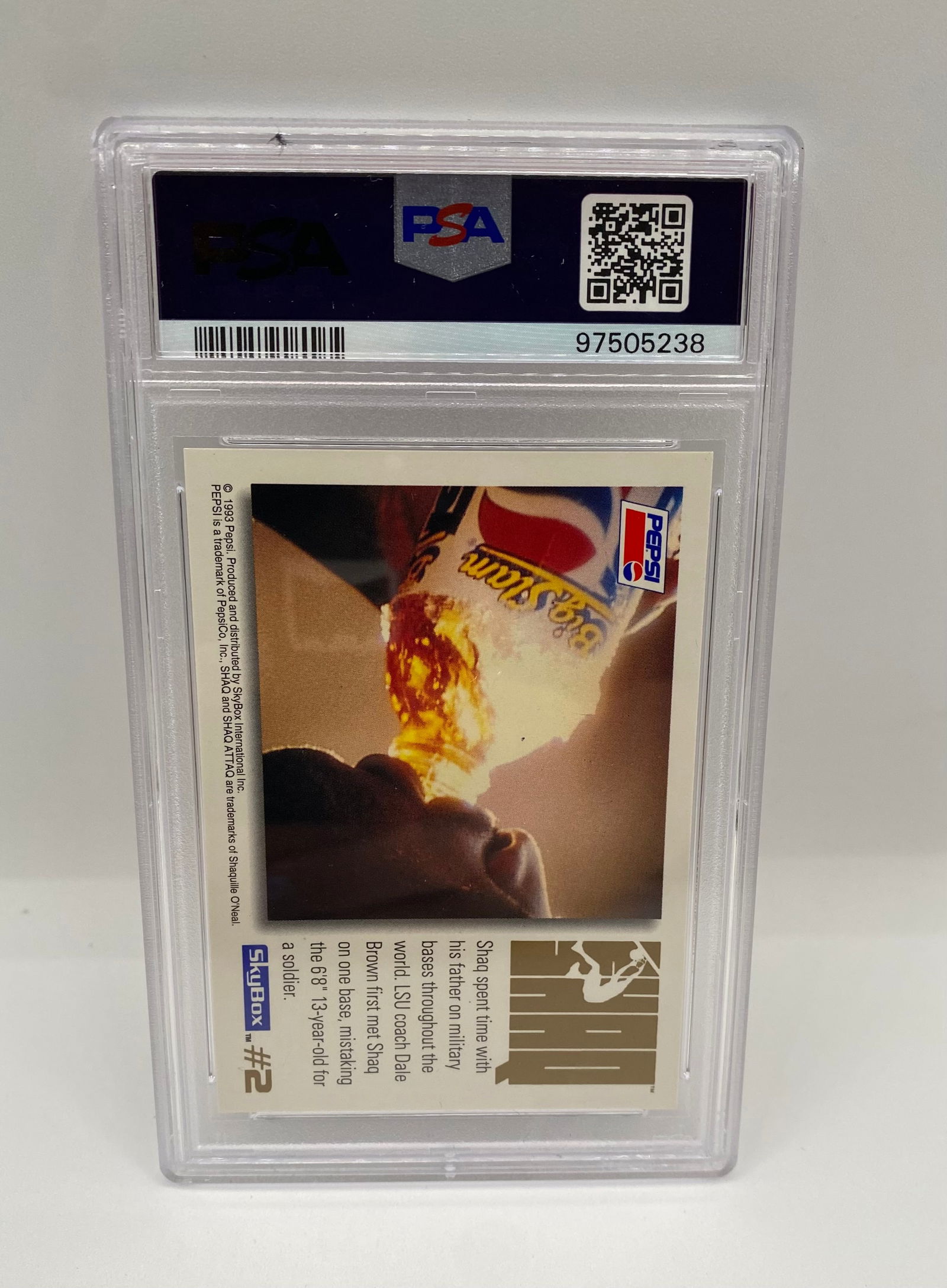 1993 SkyBox Pepsi Shaq Attaq #2 Bending Basket PSA 8 NM-MT - 2
