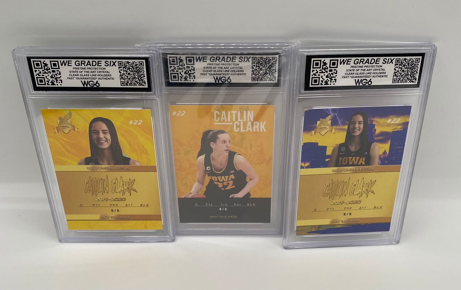 3) Caitlin Clark 2020 Custom ACEO Rookie Cards - WG6 10 Gem-Mint - 2