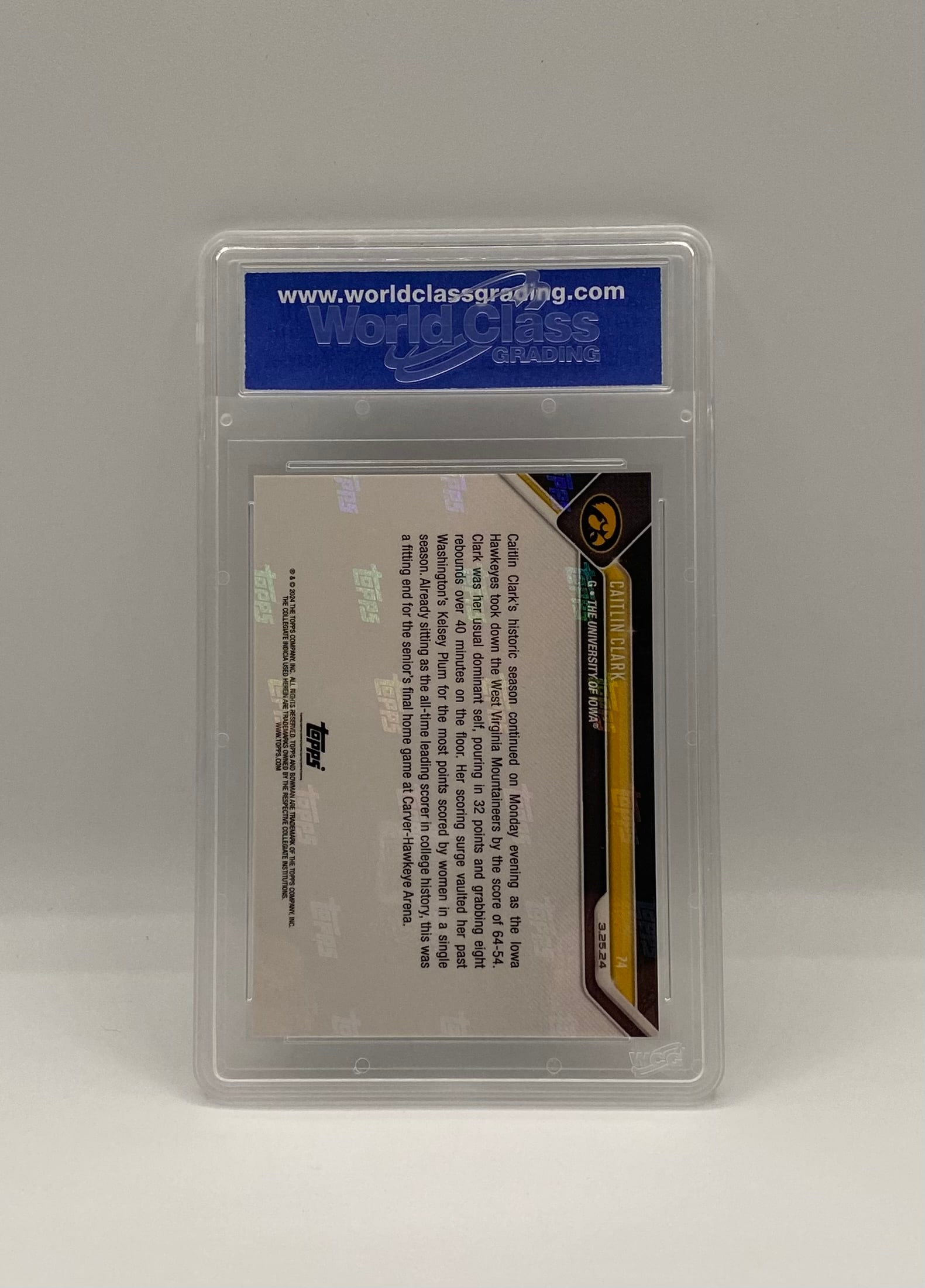 2024 Topps Bowman U Now Caitlin Clark #74 WCG 10 Gem Mint - NCAA Scoring Record - 2