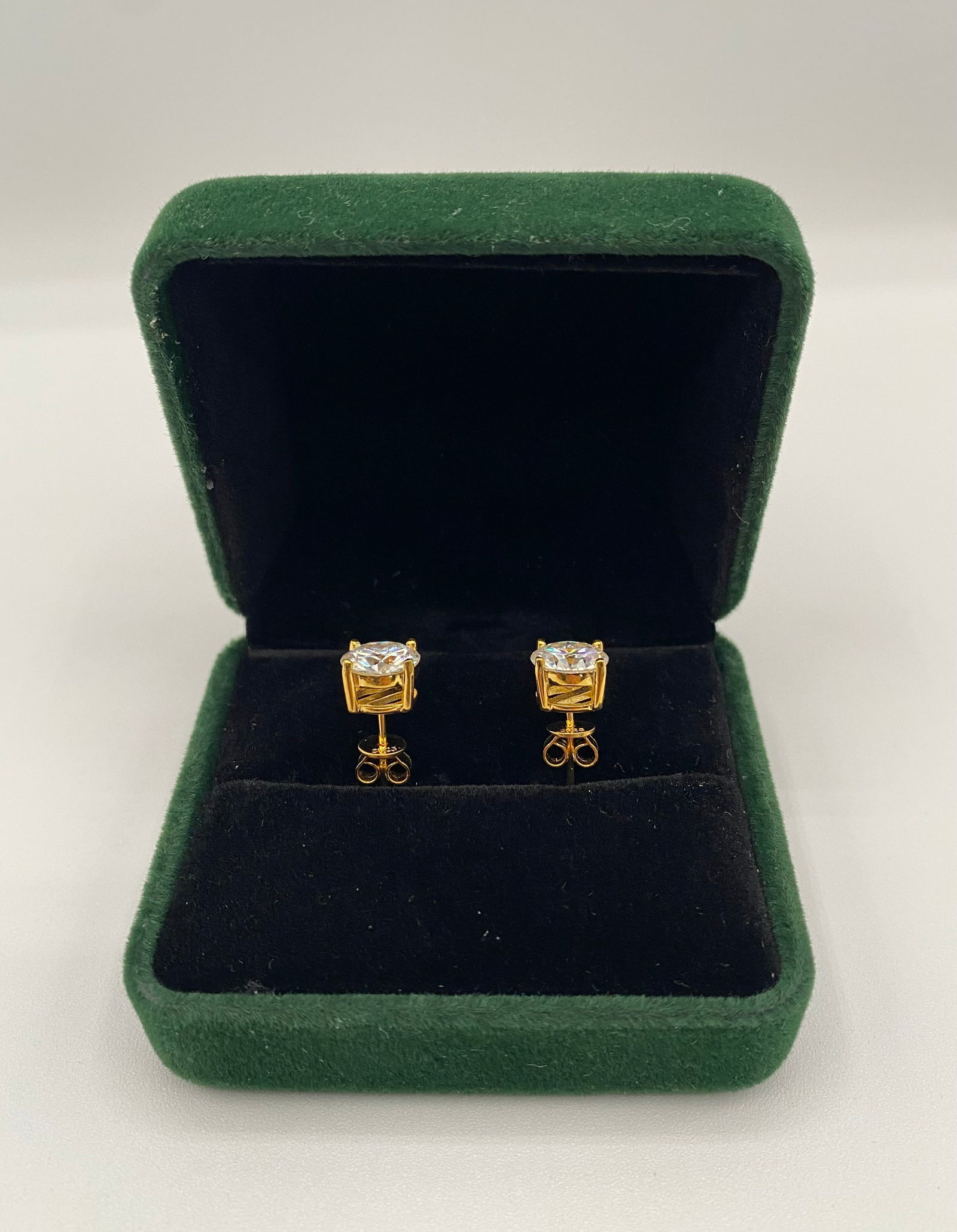 4.00 CTW Round Brilliant Cut VVS Moissanite Stud Earrings - 18k Gold Finish - GRA Certified (1 of 2)