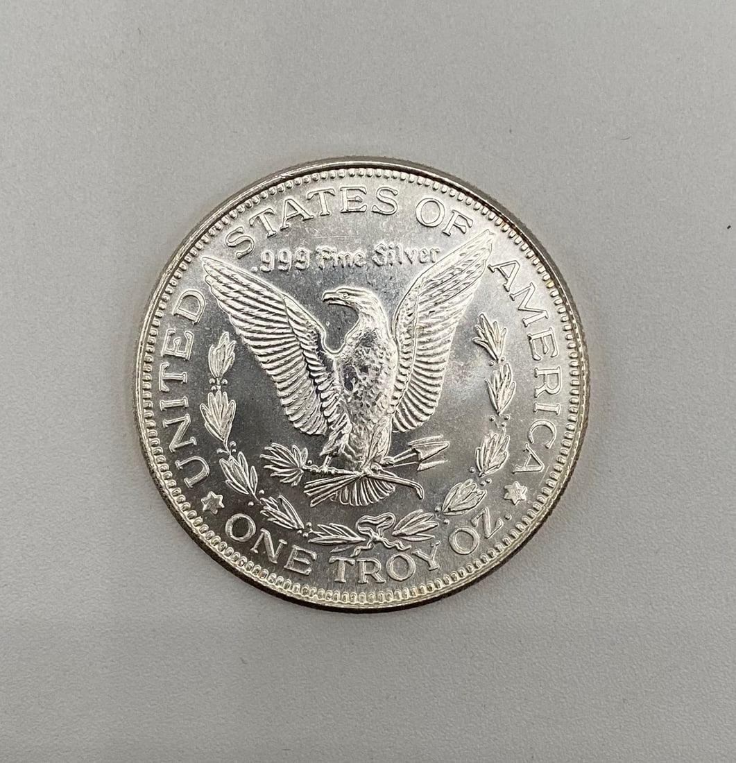 1 Troy Ounce .999 Fine Silver Round - Morgan Dollar Design - 2