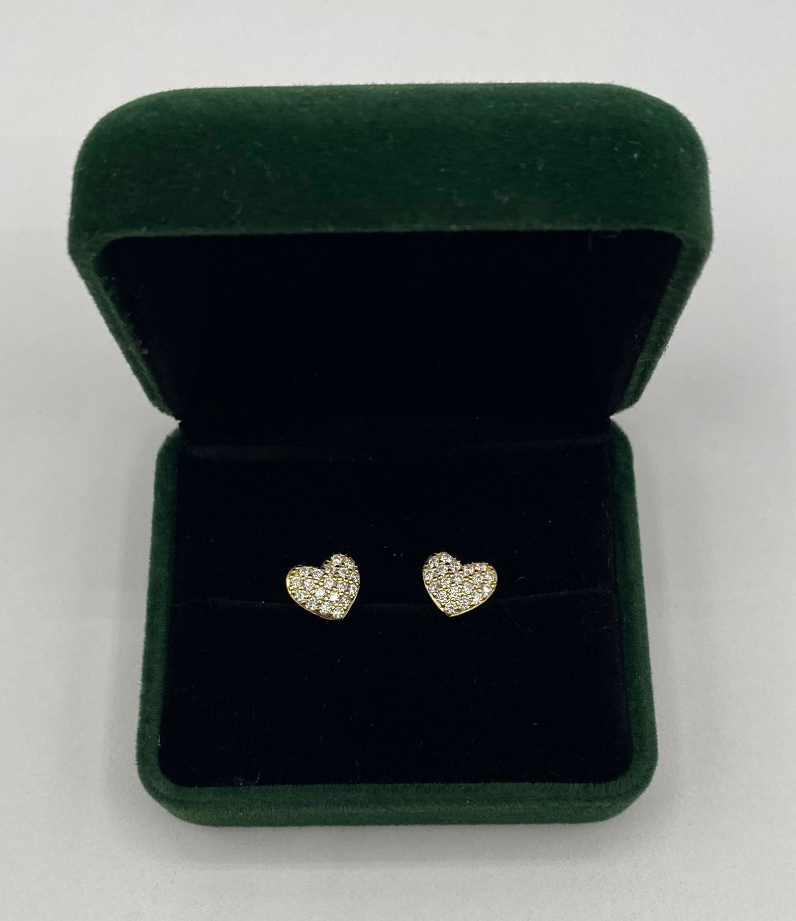 Sparkling Heart Stud Earrings - Moissanite & 18K Gold over Sterling Silver: Elevate your collection with these stunning heart-shaped stud earrings, designed to offer the brilliance of diamonds with the superior fire of Moissanite. These stones have been tested and pass for