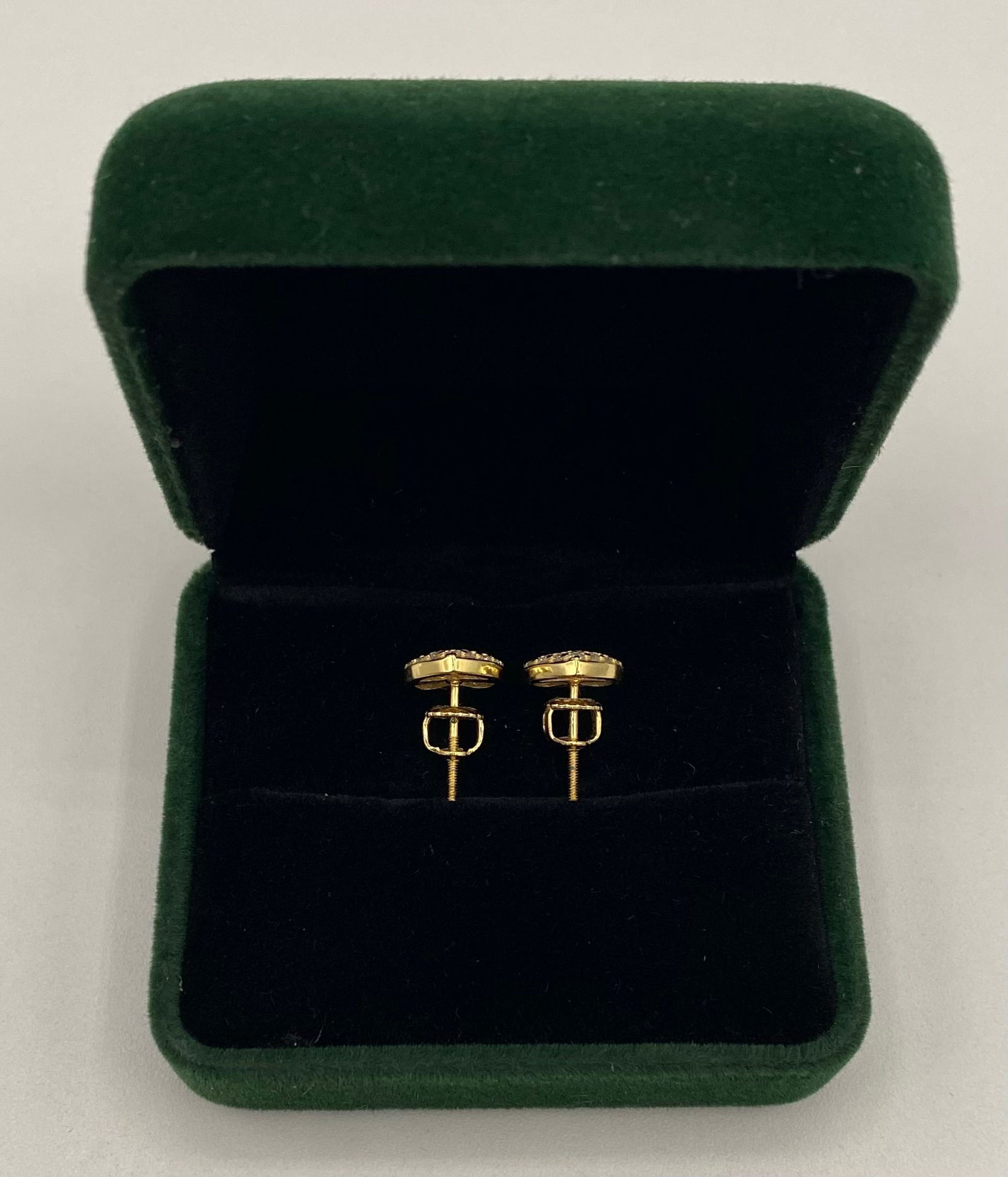 Sparkling Heart Stud Earrings - Moissanite & 18K Gold over Sterling Silver - 2