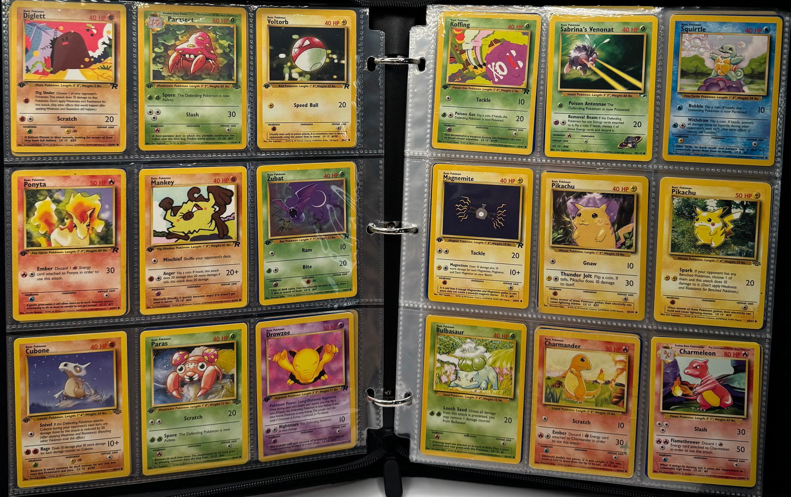 1st Edition Pokemon & More Pikachu, Squirtle , Charmander Cards Binder - 2