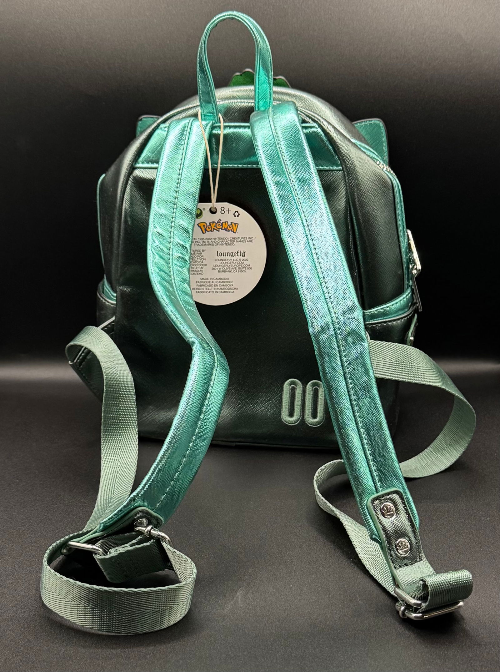 Pokémon Bulbasaur Metallic Faux Leather Mini Backpack – Nintendo Licensed - 2