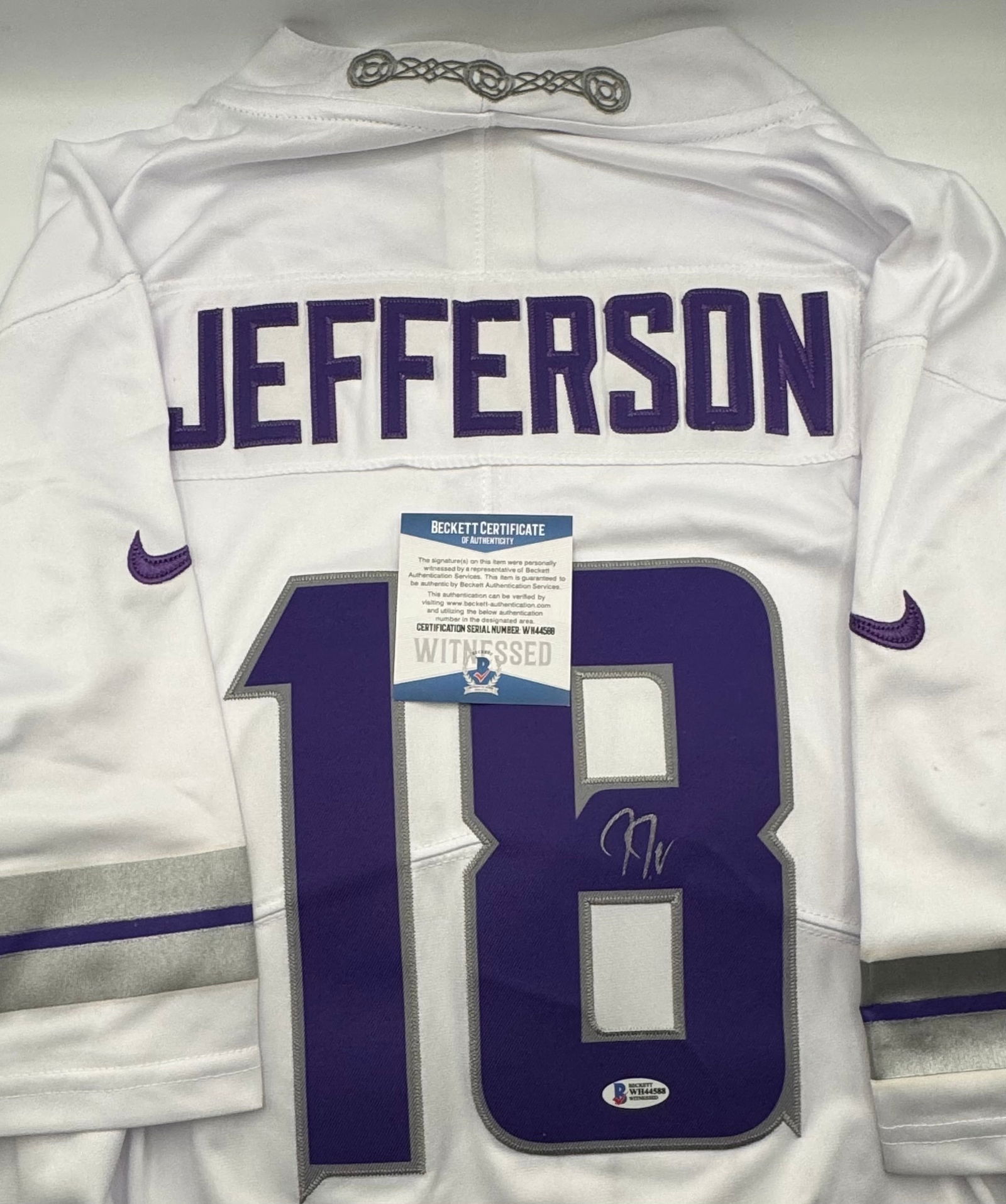 Justin Jefferson Signed Minnesota Vikings Jersey – Beckett Authentic Witnessed (1 of 1)