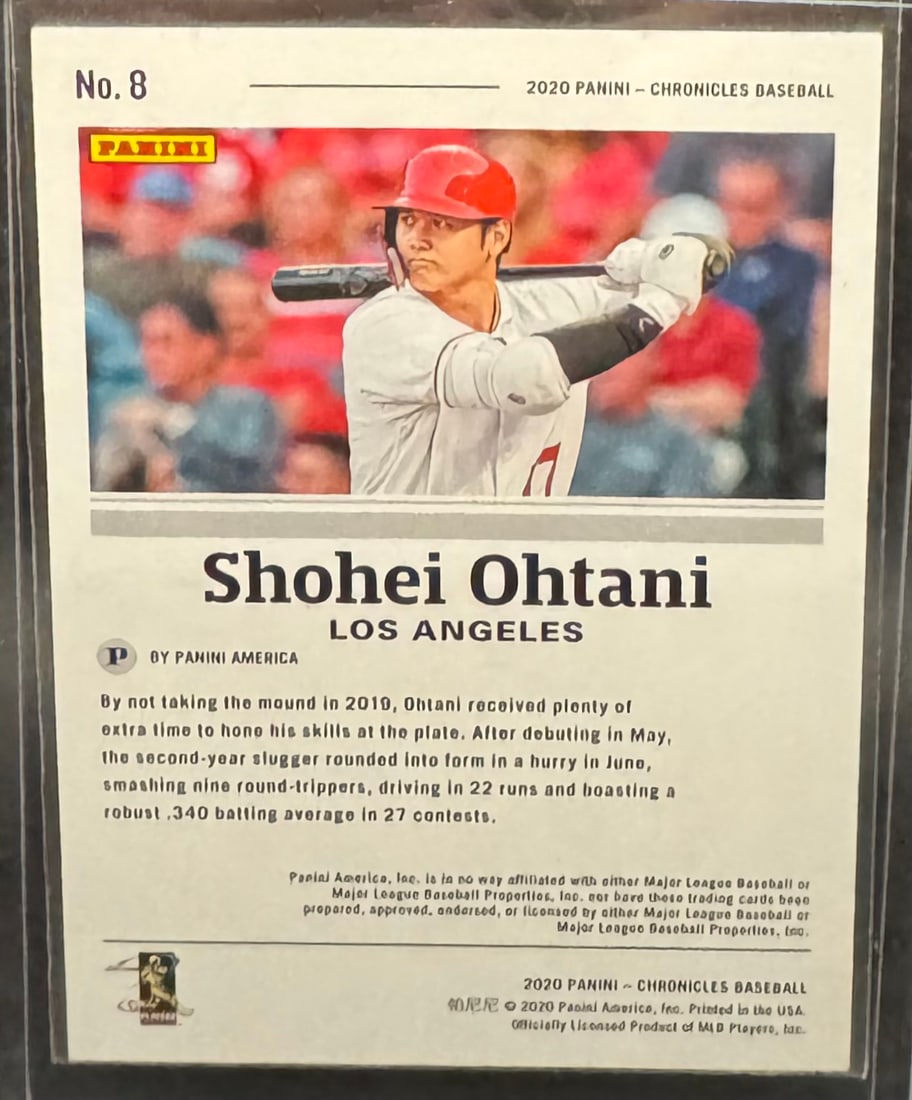 2020 Panini Chronicles Shohei Ohtani #8 PURPLE PARALLEL Serial #07/25 - 2