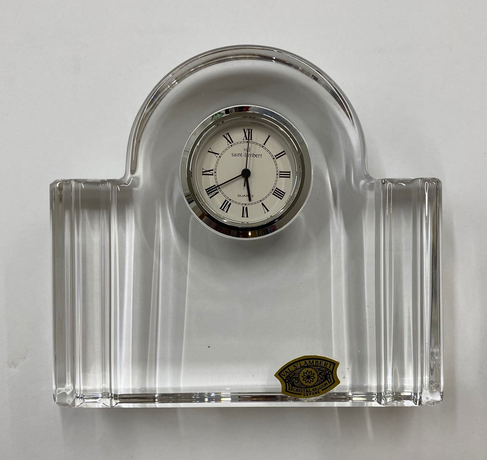 Val Saint Lambert Belgian Crystal Mantle/Desk Clock (1 of 1)