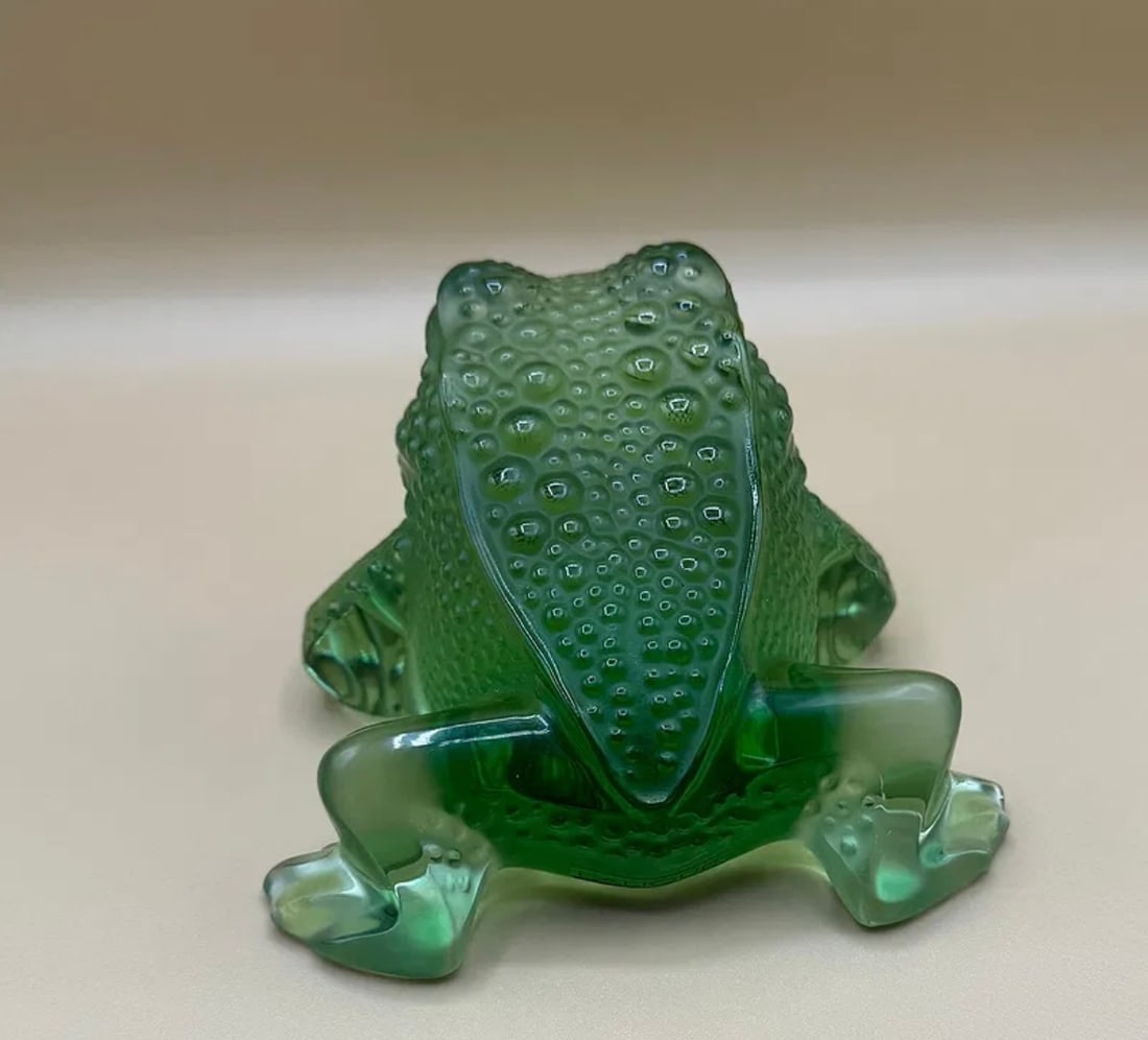 Lalique Green Frog Toad Gregoire Signed - 3