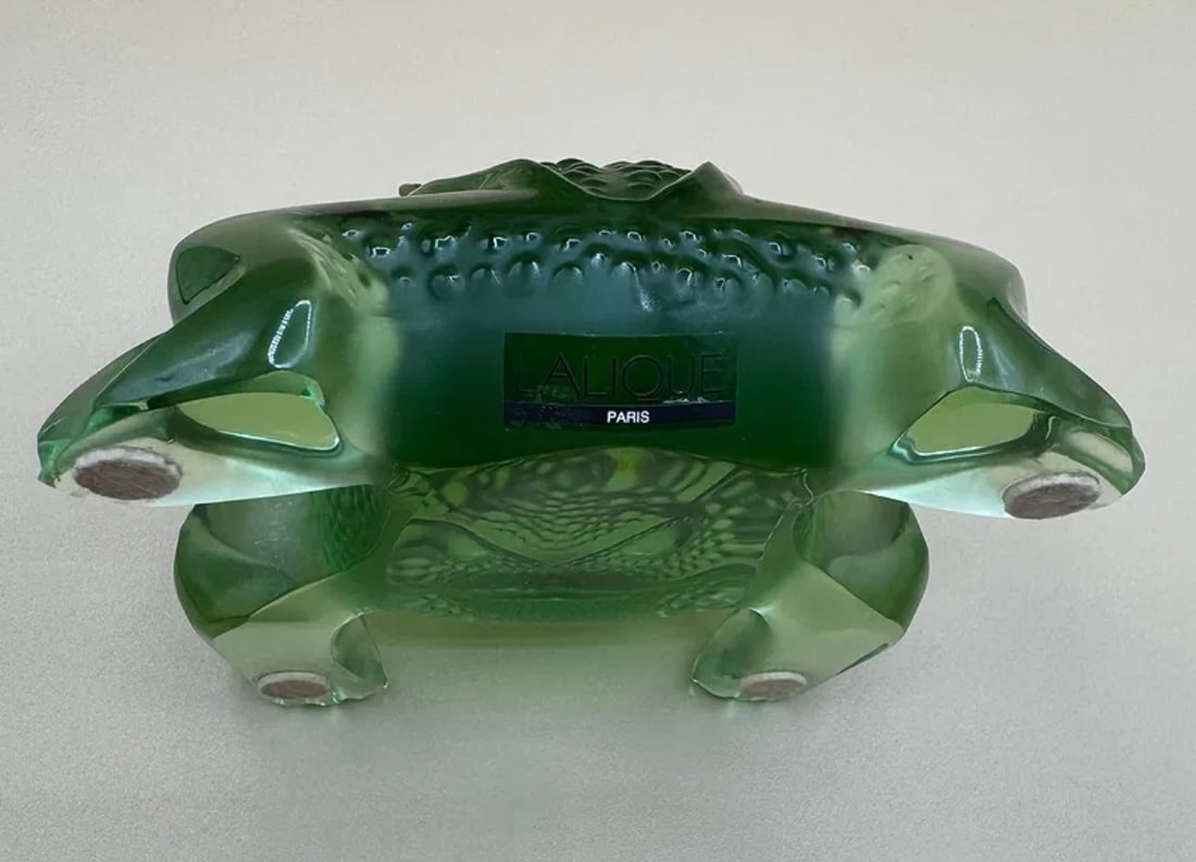 Lalique Green Frog Toad Gregoire Signed - 4