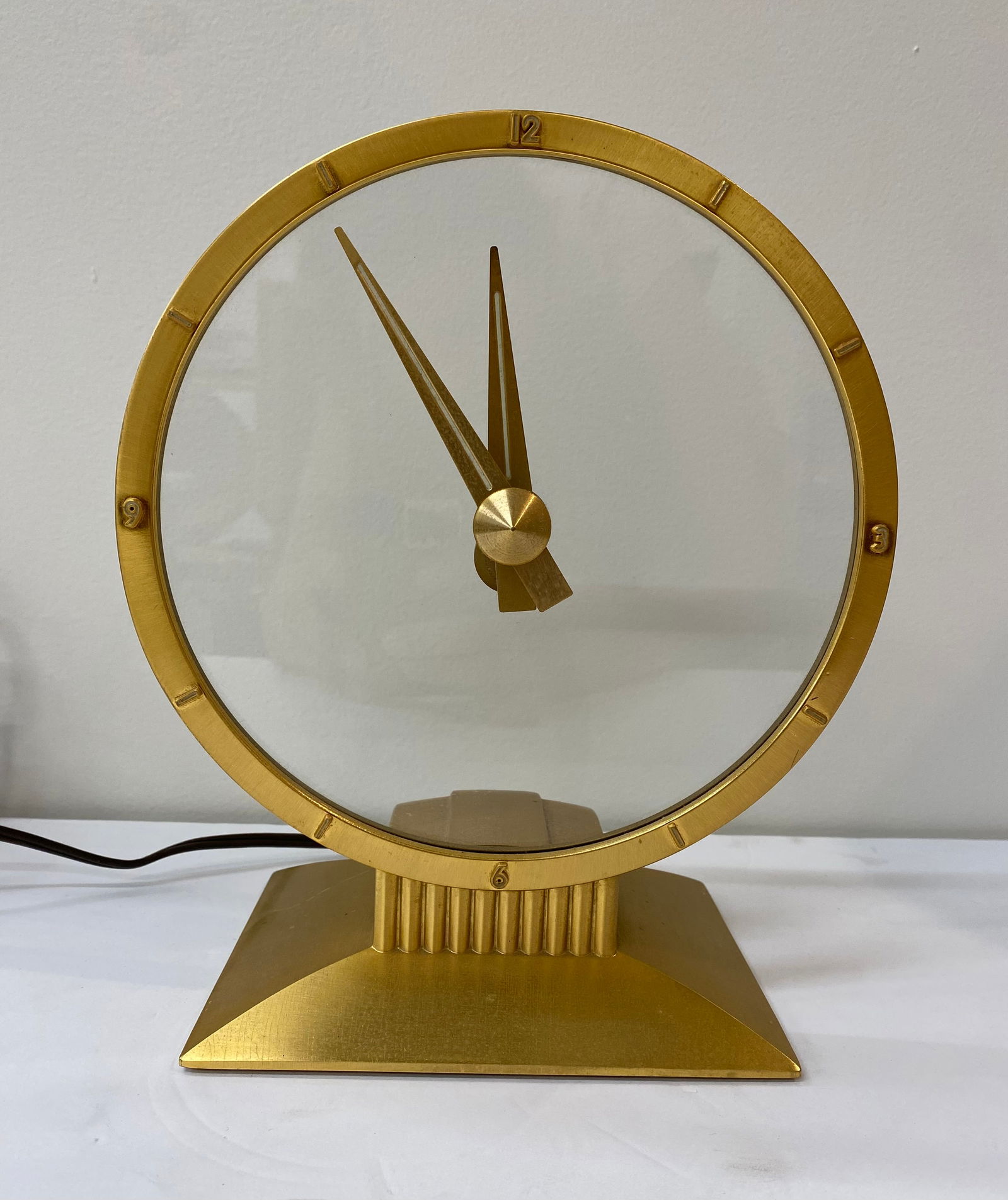 Vintage Jefferson Golden Hour Electric Mystery Clock - 24kt Gold Plated (1 of 1)
