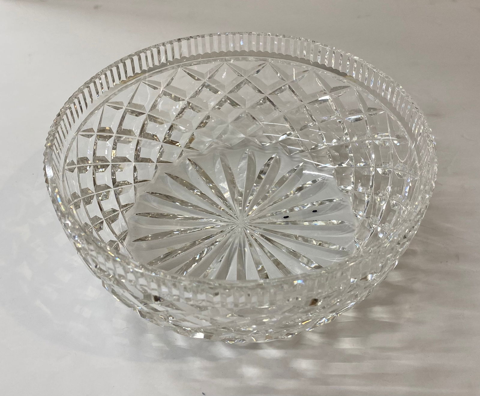 Large Antique American Brilliant Period Cut Glass Bowl - Starburst Base (1 of 1)