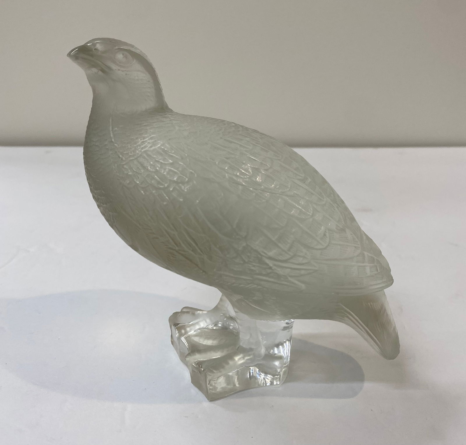 Frosted Art Glass Partridge Figurine – Lalique Style Quail/Game Bird (1 of 1)