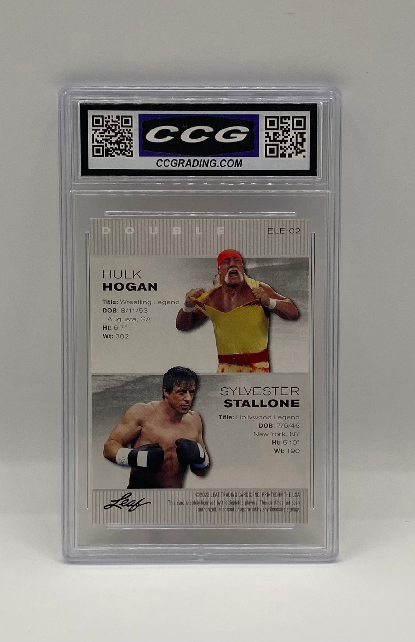 2023 Leaf Exclusive Legends Hulk Hogan/Sylvester Stallone CCG 10 Gem Mint - 2